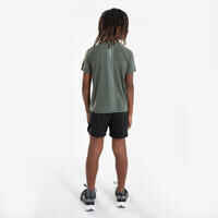 Kids' Breathable Running Shorts-KIPRUN DRY+ 900-Black and grey