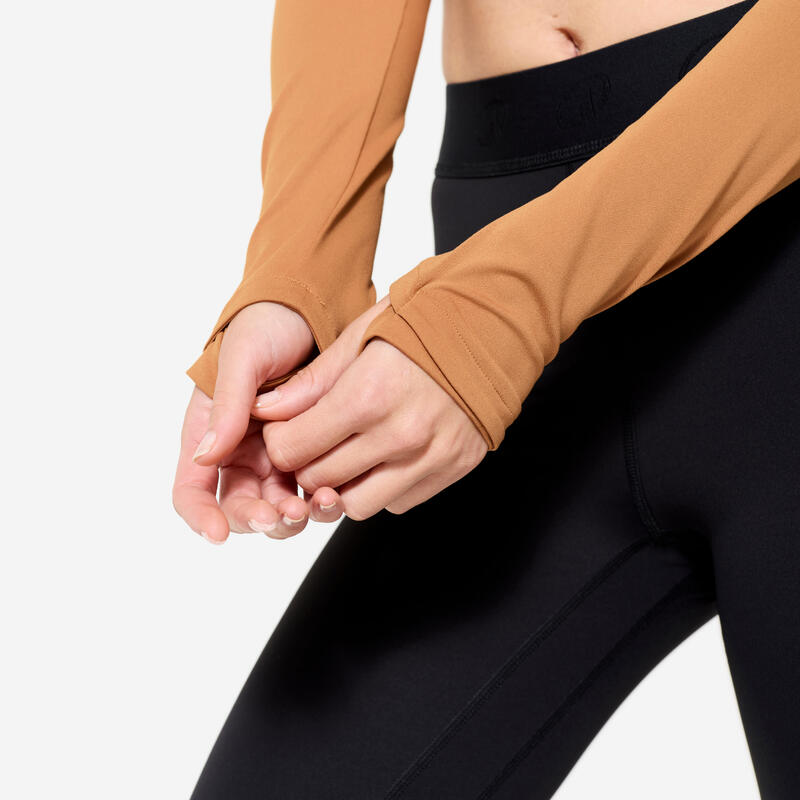 Koszulka fitness damska Domyos crop top długi rękaw