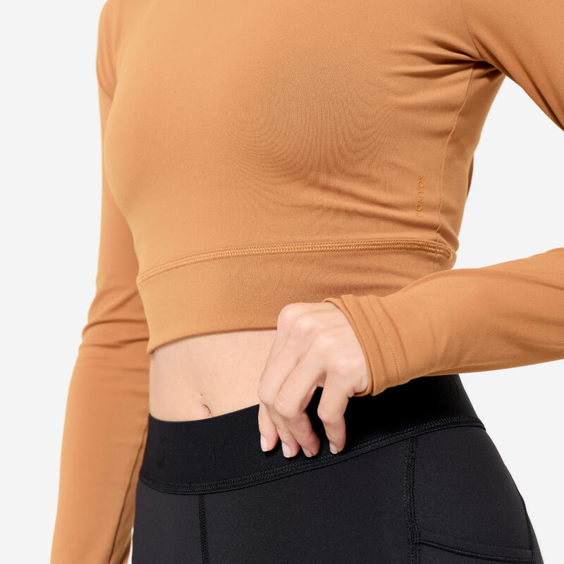 Koszulka fitness damska Domyos crop top długi rękaw