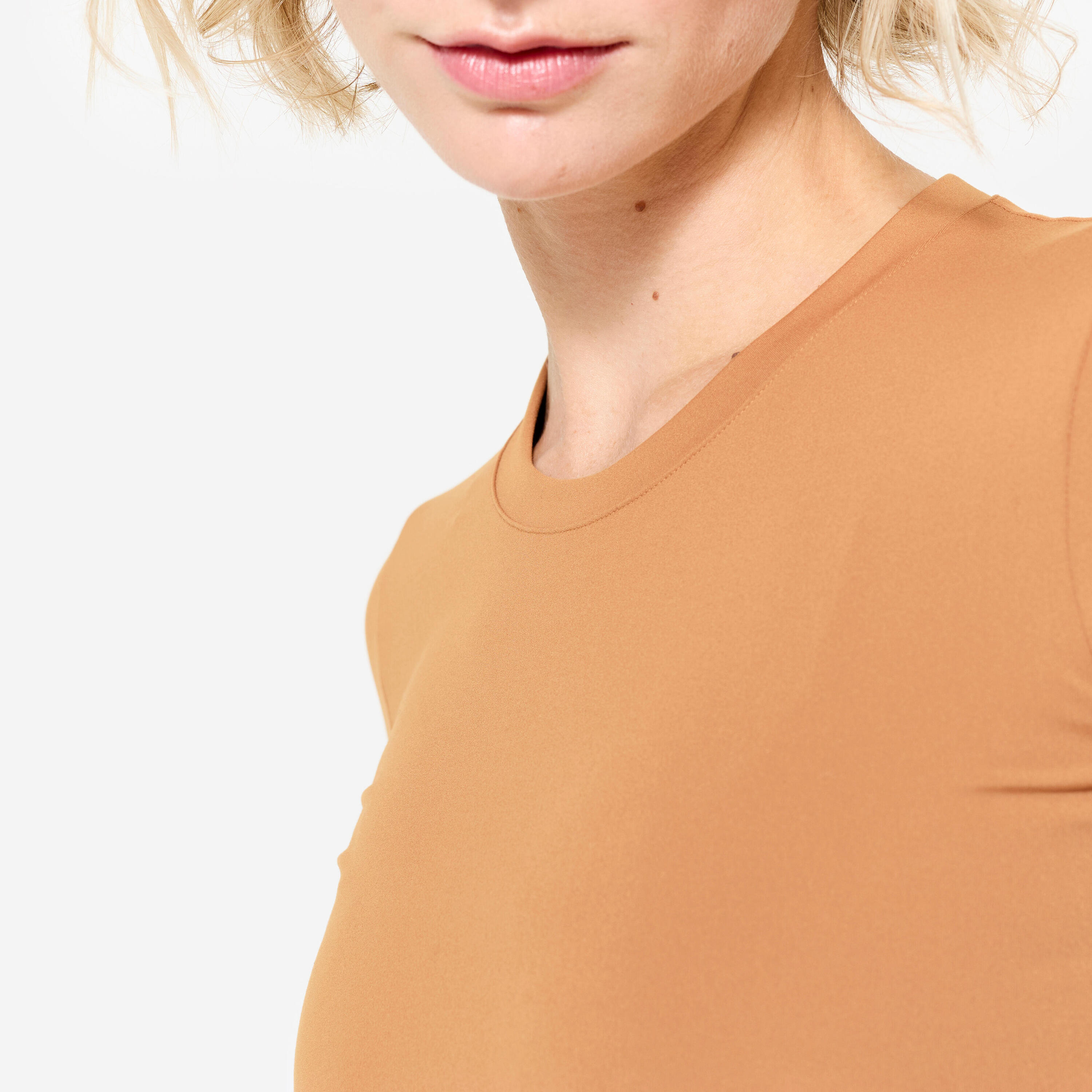 Crop Top de Fitness Mulher Castanho Caramelo Edição Limitada 5/10