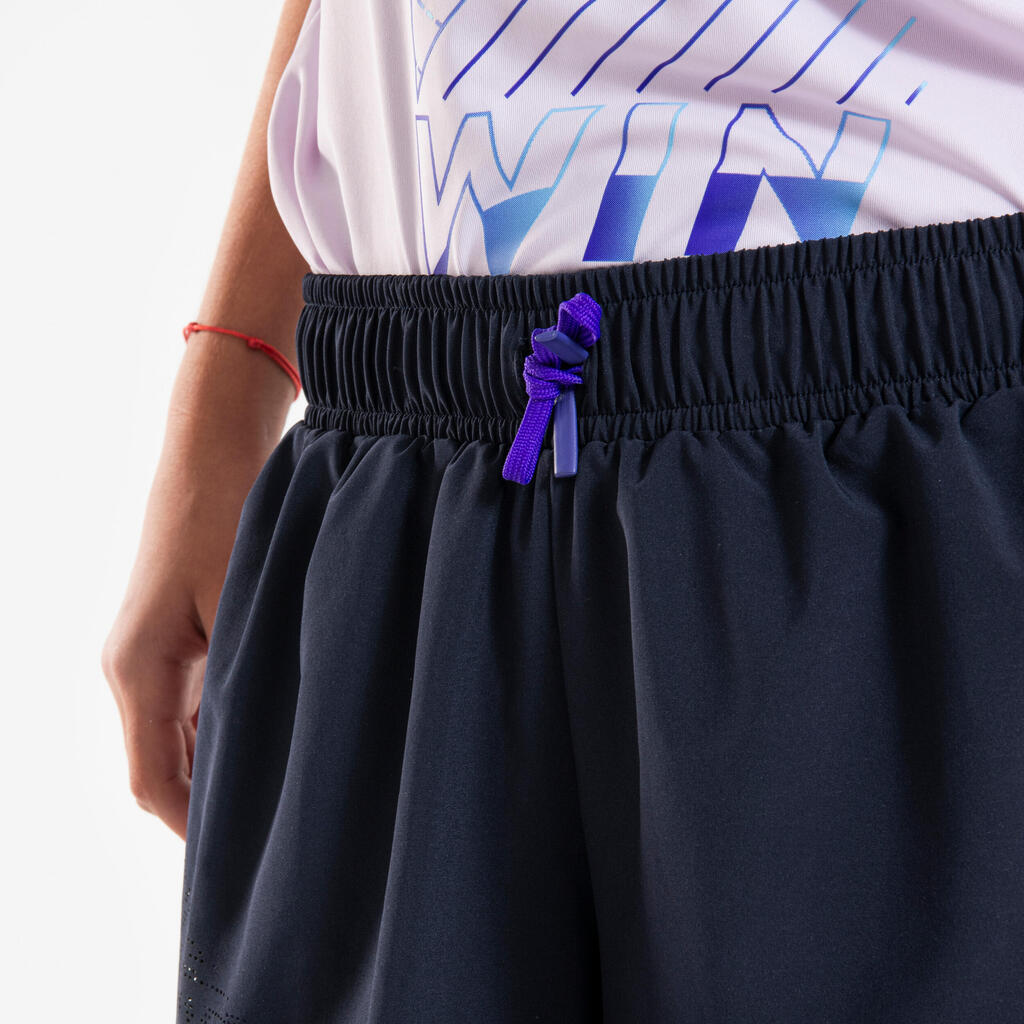 Short cuissard de running respirant Fille - KIPRUN dry+ 900 bleu foncé violet