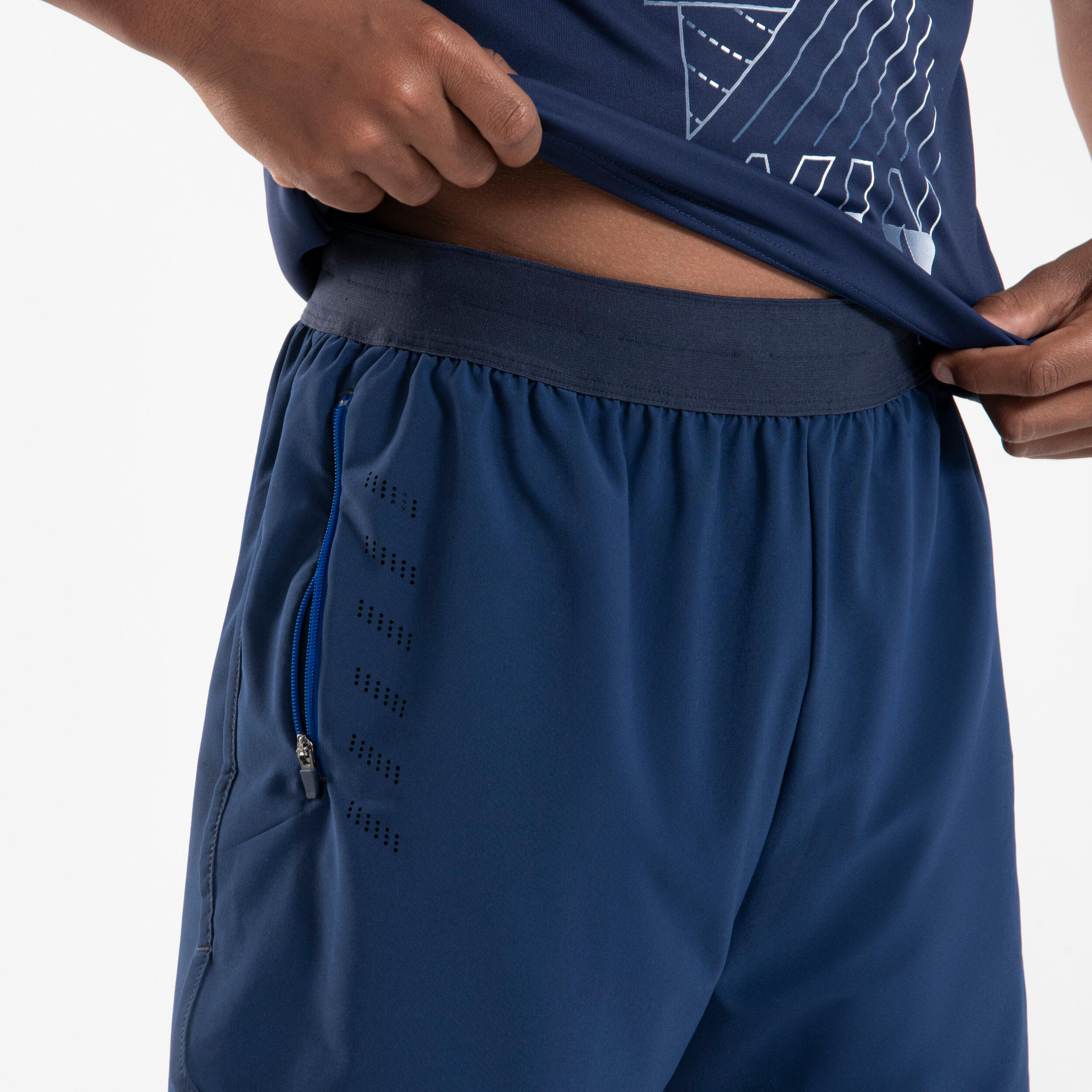 Ademende hardloopshort voor kinderen Dry+ 900 marineblauw 4/7