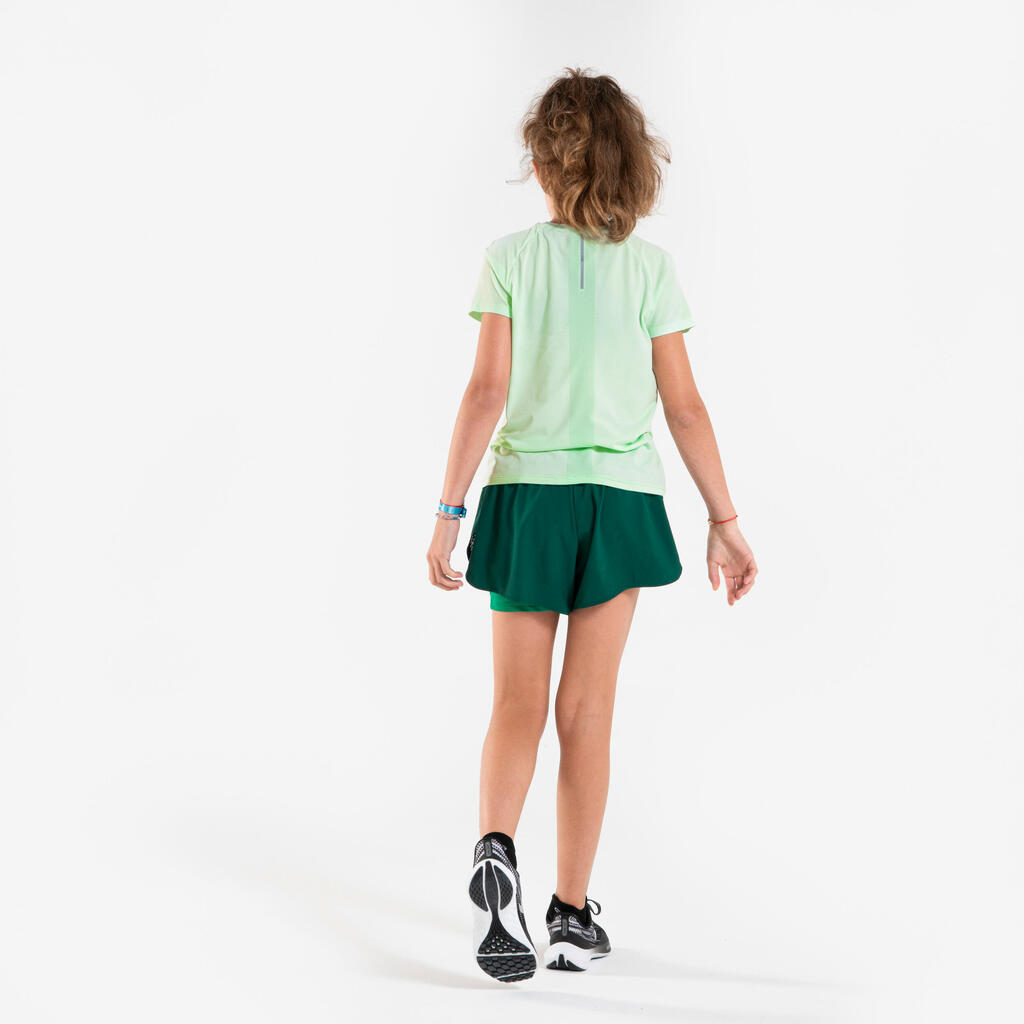 Girls' KIPRUN Run 900 Light seameless running T-shirt - Light green