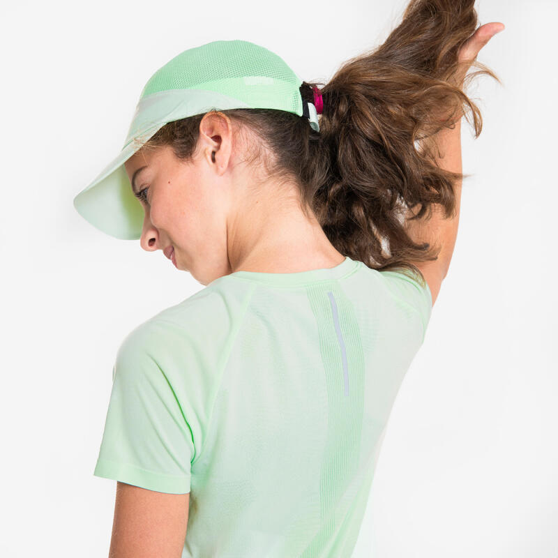 Șapcă respirantă de alergare - KIPRUN Run 500 verde pastel copii