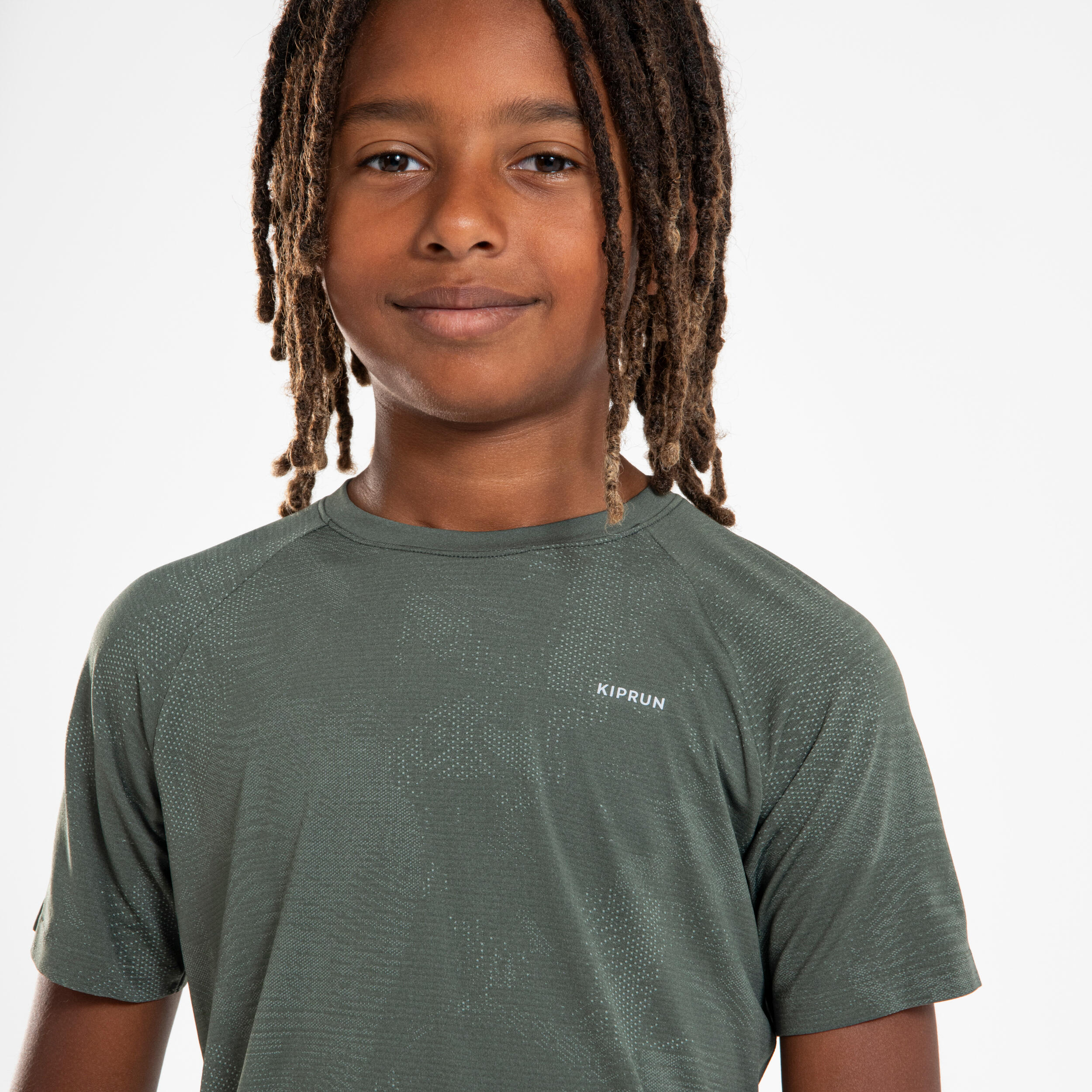 Kids KIPRUN TS LIGHT 900 seamless running T-shirt - khaki 4/9