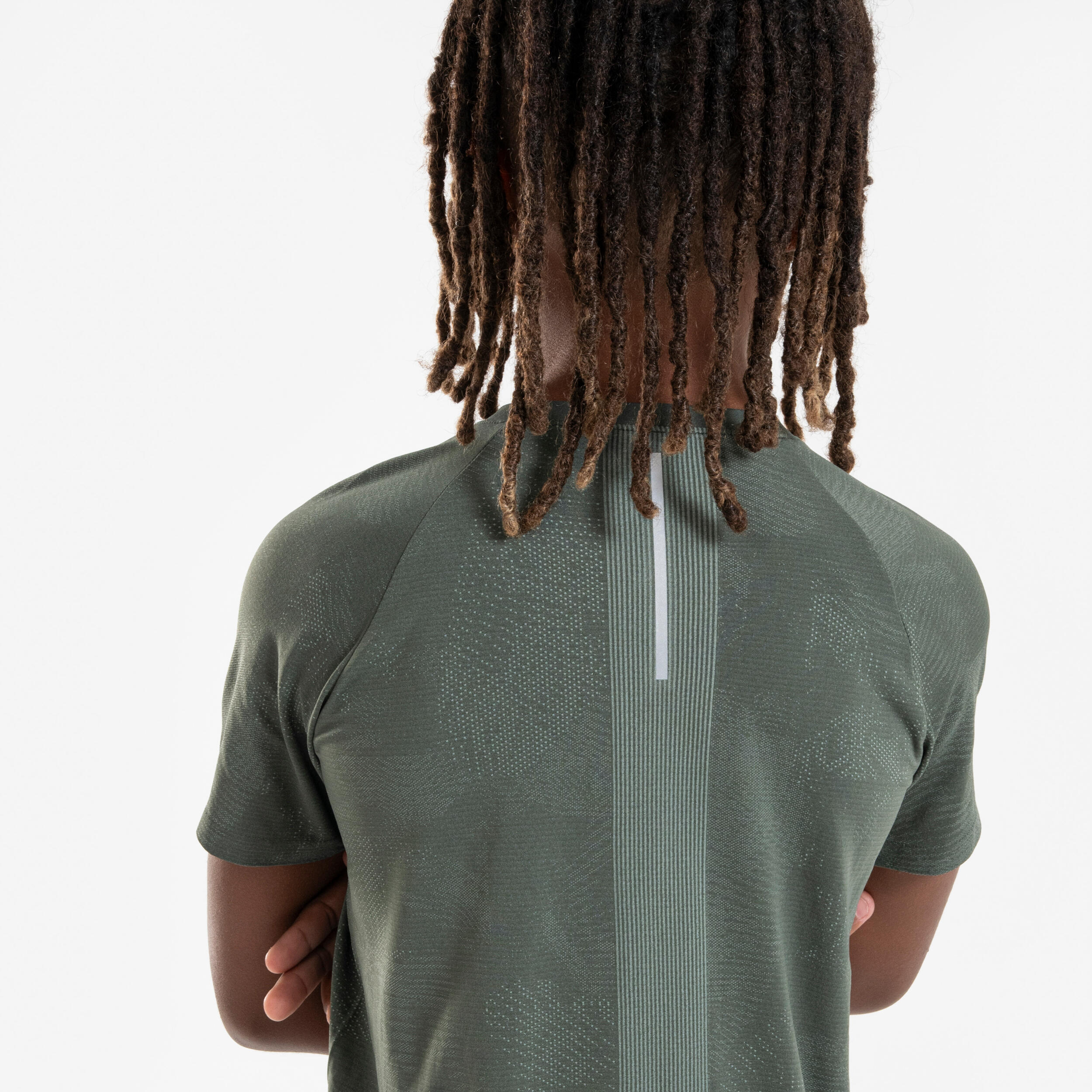 Kids KIPRUN TS LIGHT 900 seamless running T-shirt - khaki 3/9