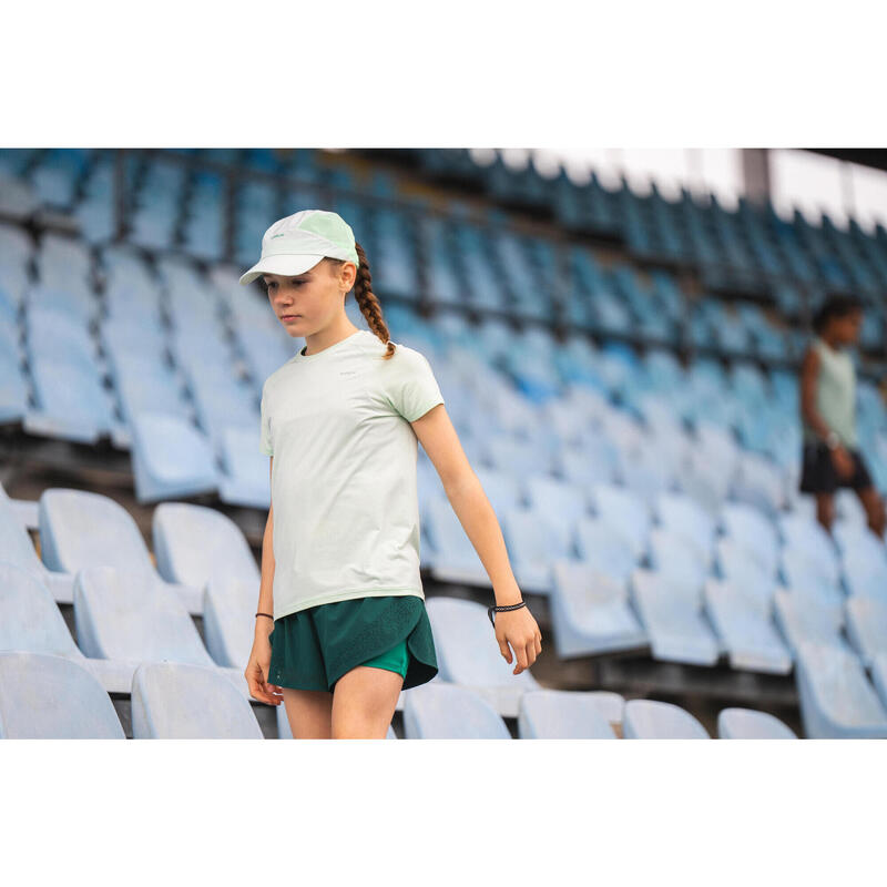 Șapcă respirantă de alergare - KIPRUN Run 500 verde pastel copii