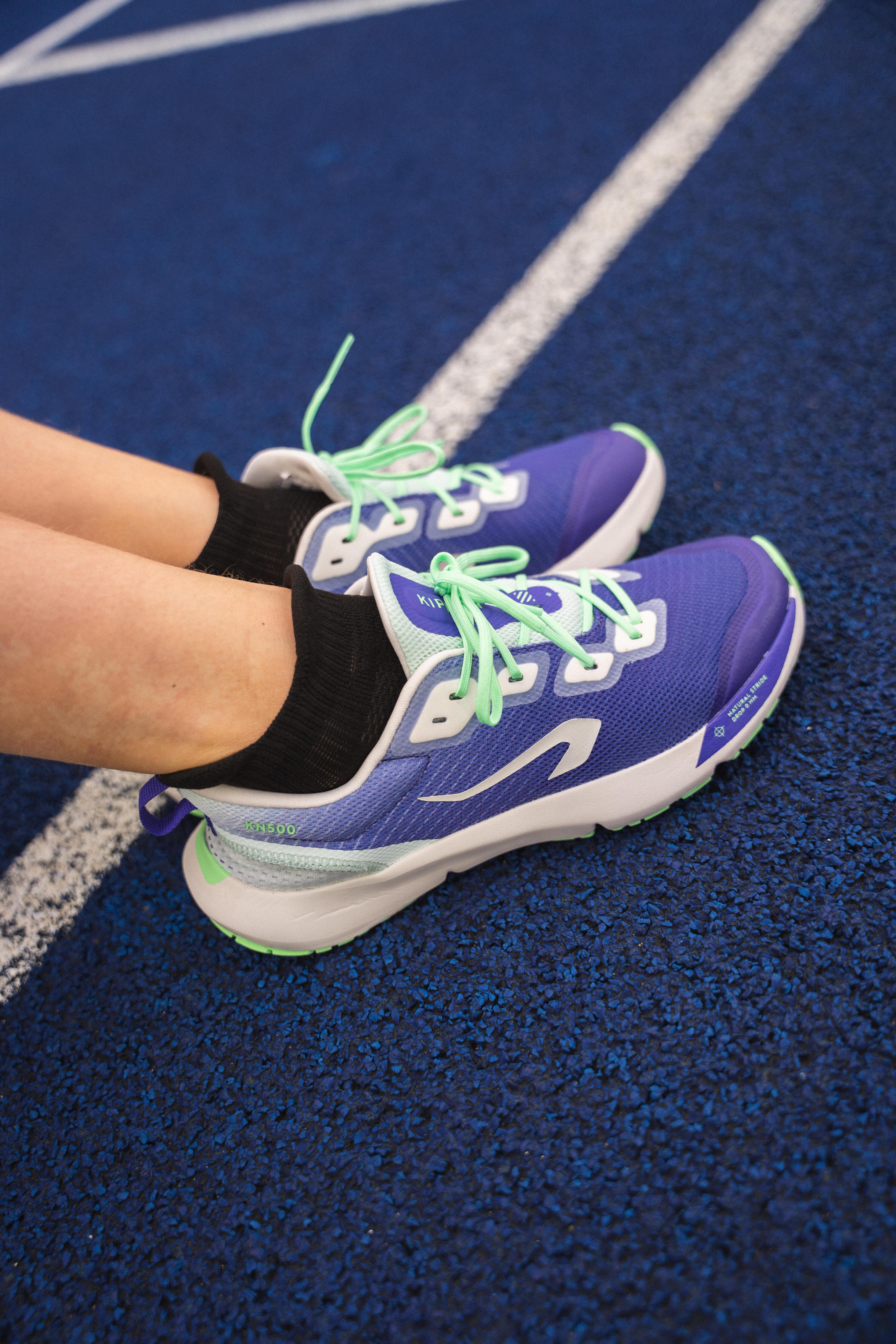 Laufschuhe Kinder Drop 0 - Kiprun kn500 grün-gelb-schwarz 9/10