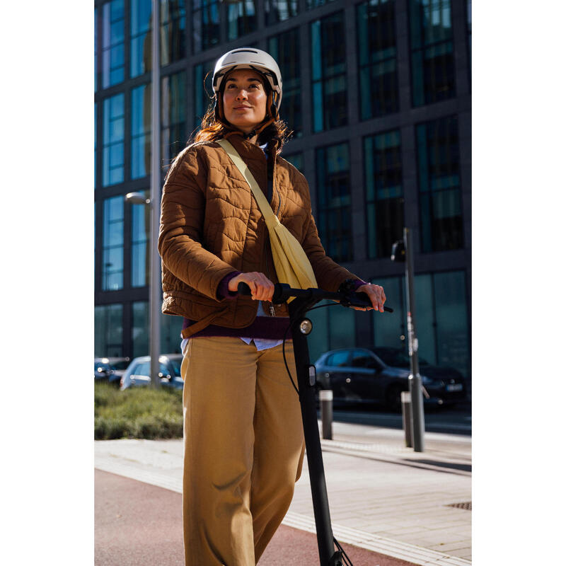 Casque vélo ville 900 - visière et éclairage arrière - beige