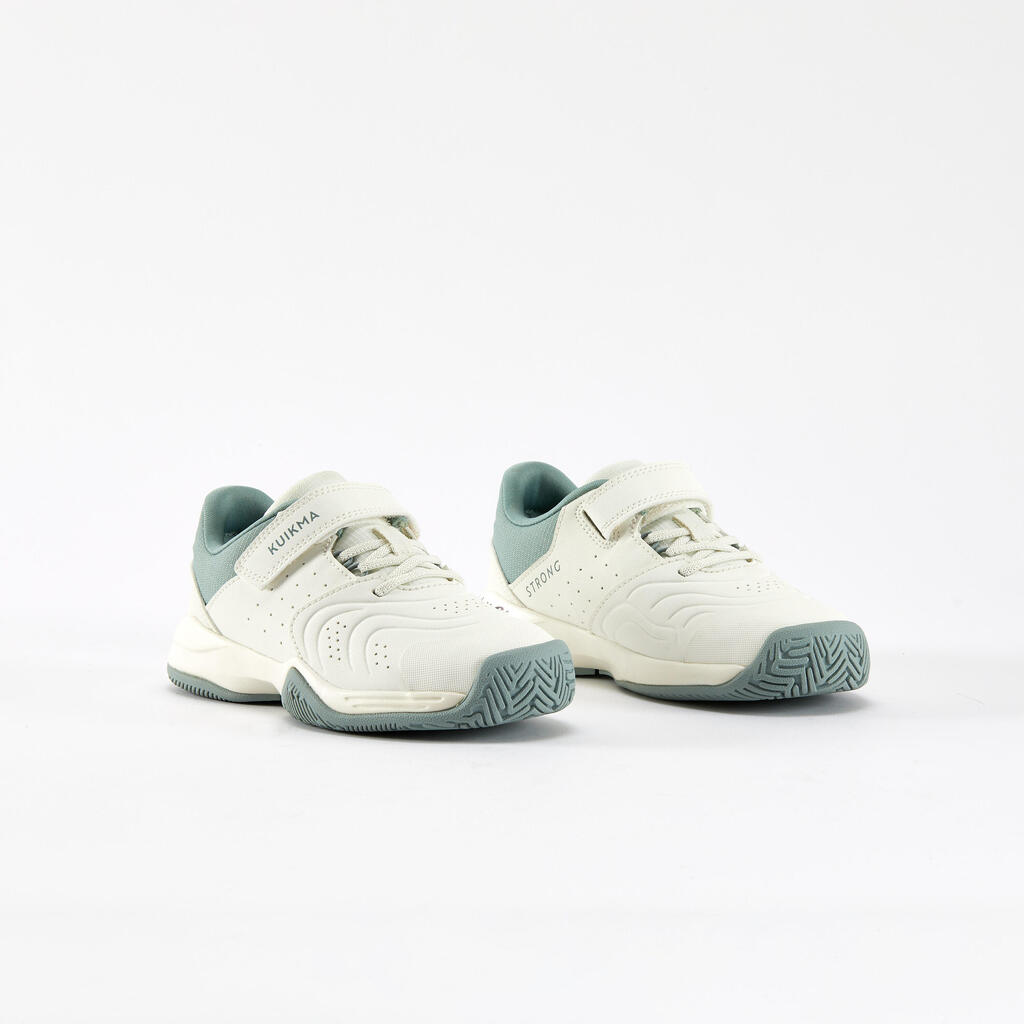 Chaussure de Tennis Enfant à scratch - TS STRONG Kd Blanc Argile