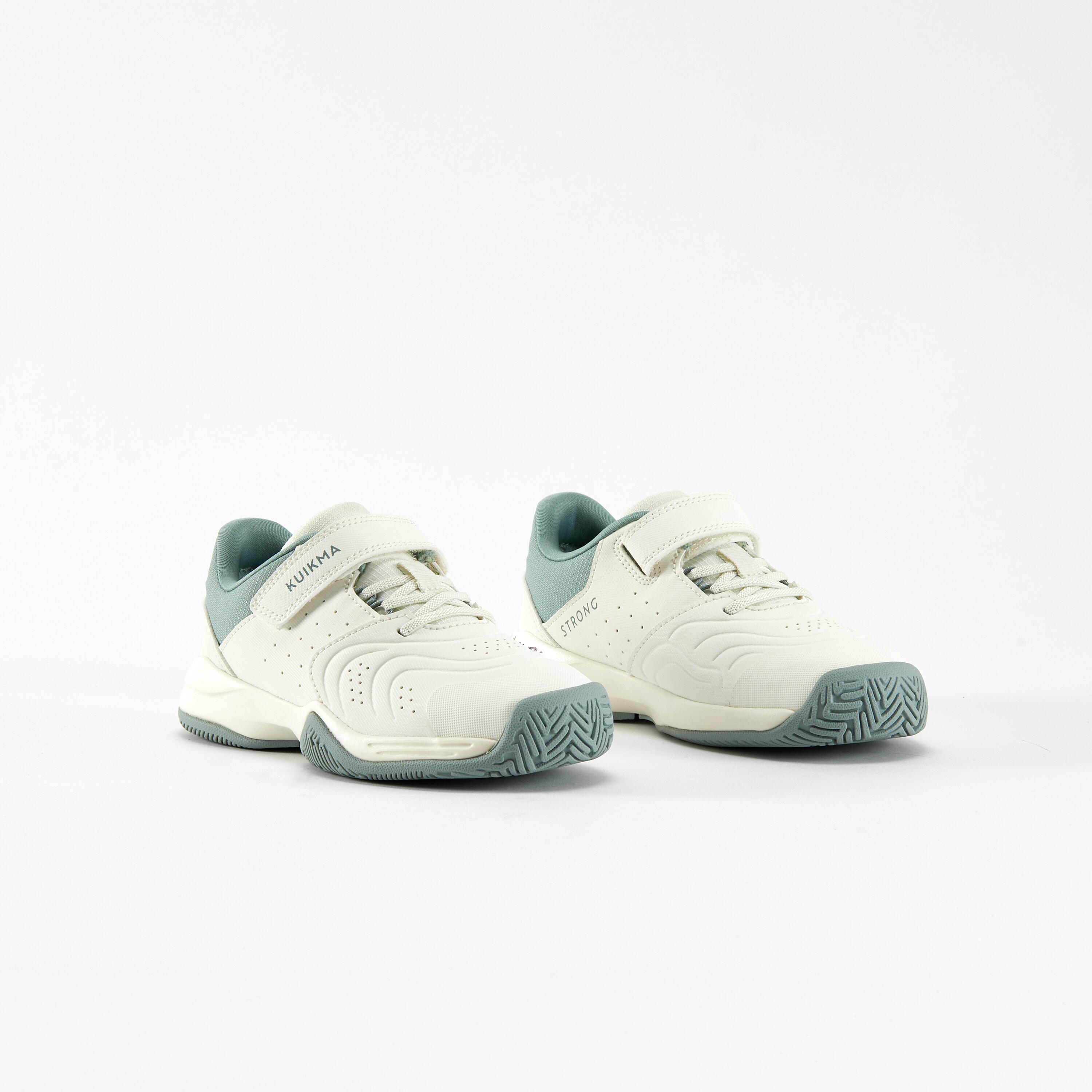 Scarpe tennis bambino STRONG KD con strap bianco-argilla 2/5