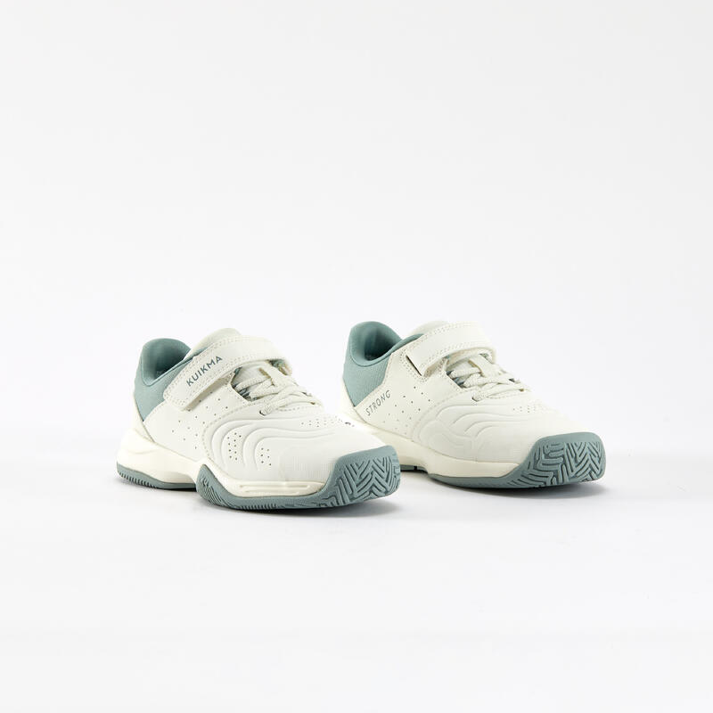 Chaussure de Tennis Enfant à scratch - TS STRONG Kd Blanc Argile