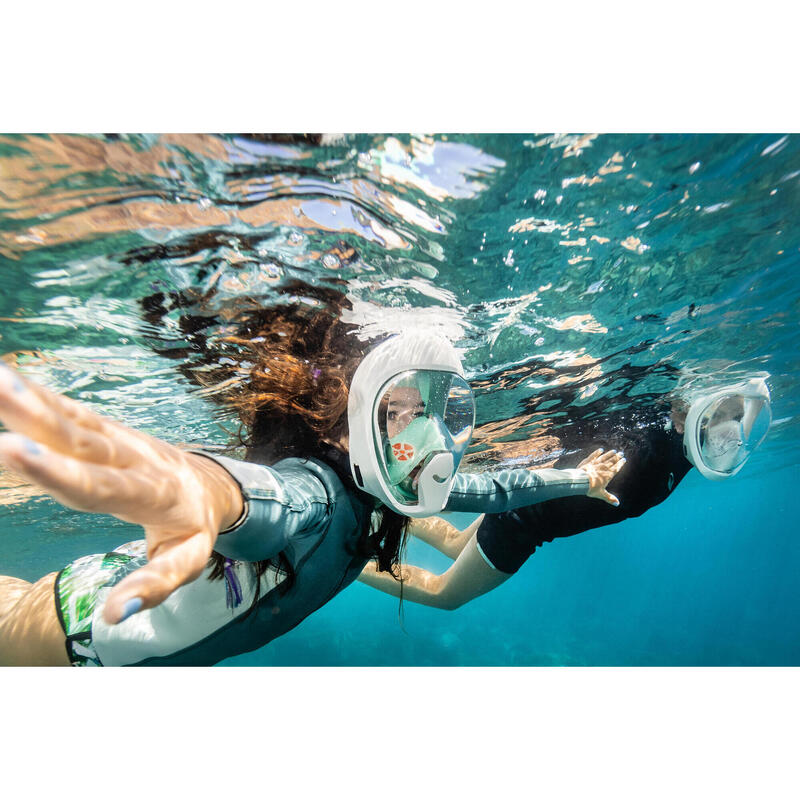Masque easybreath snorkeling enfant XS (6-10 ans)  - SANS SAC - vert aquamarine