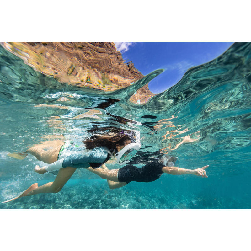 Mască easybreath snorkeling suprafață XS / CU HUSĂ Bej și portocaliu Copii