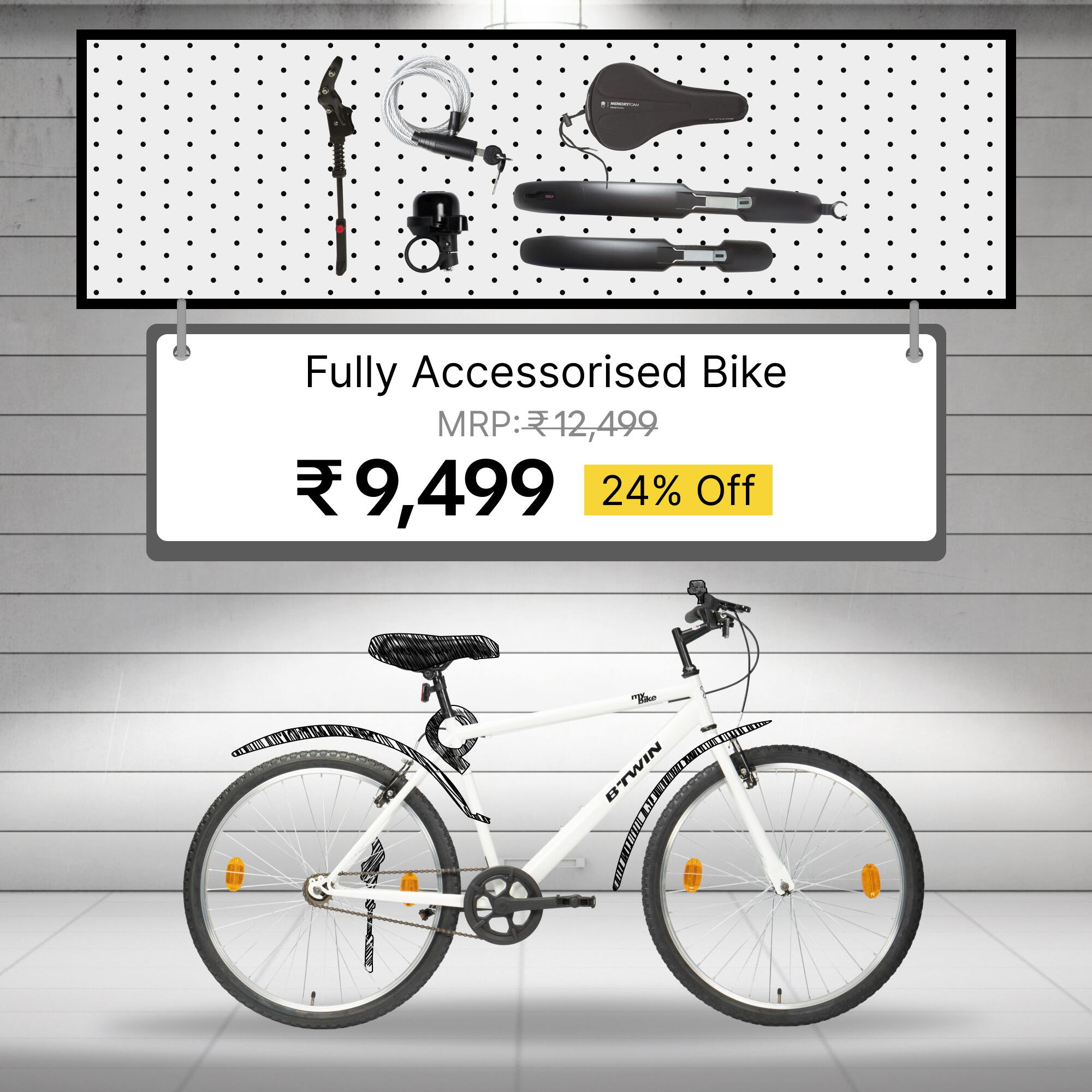 City Cycle Btwin My Bike Steel Frame Single Speed V Brakes Aluminium Rims