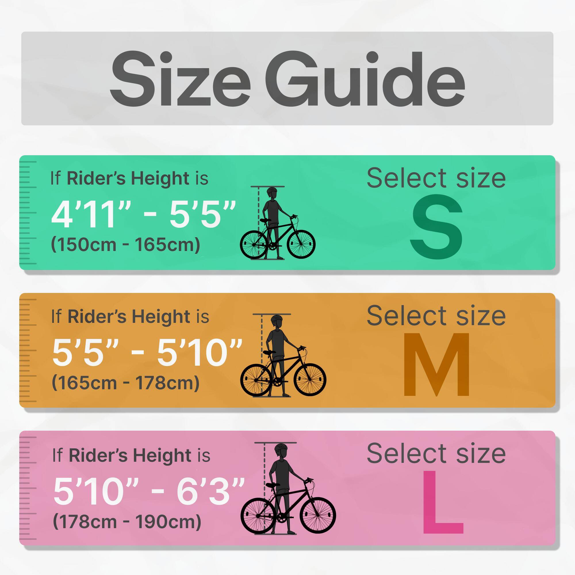 Hybrid Bike Frame Height Bike Height Hybrid Cycle Frame Size Chart - Main Image