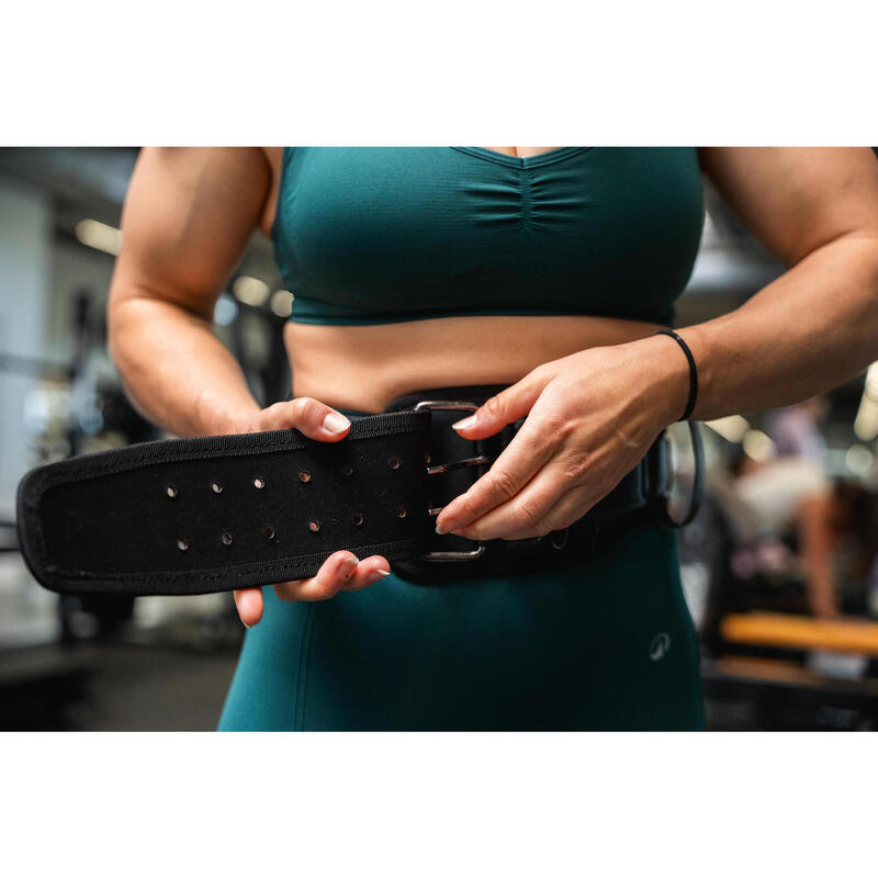 Centură lombară Bodybuilding din piele rezistentă Negru