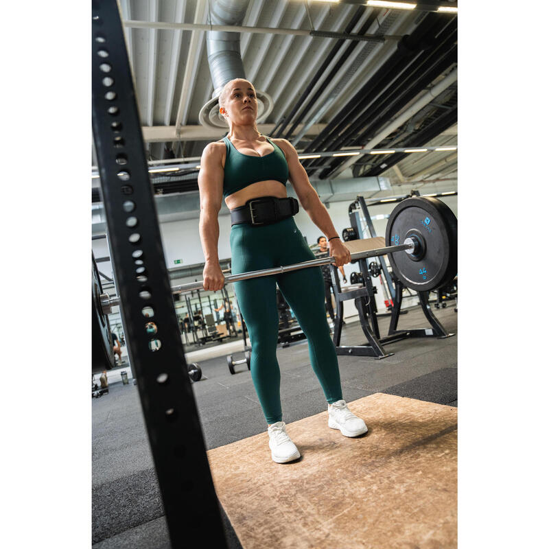 Centură lombară Bodybuilding din piele rezistentă Negru