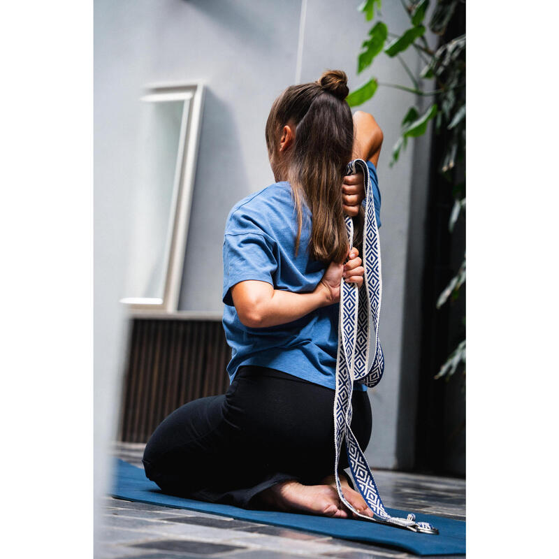 Chingă de yoga 3 metri, imprimeu albastru și grej