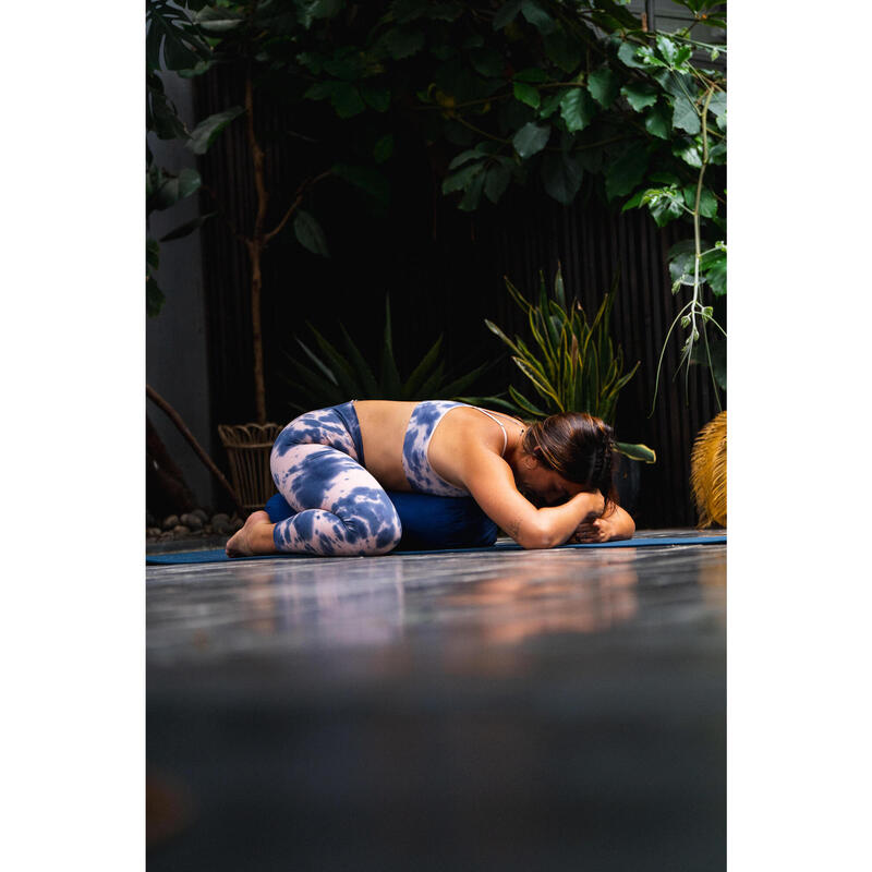 Pernă bolster rotundă de yoga umplutură spelta, albastru