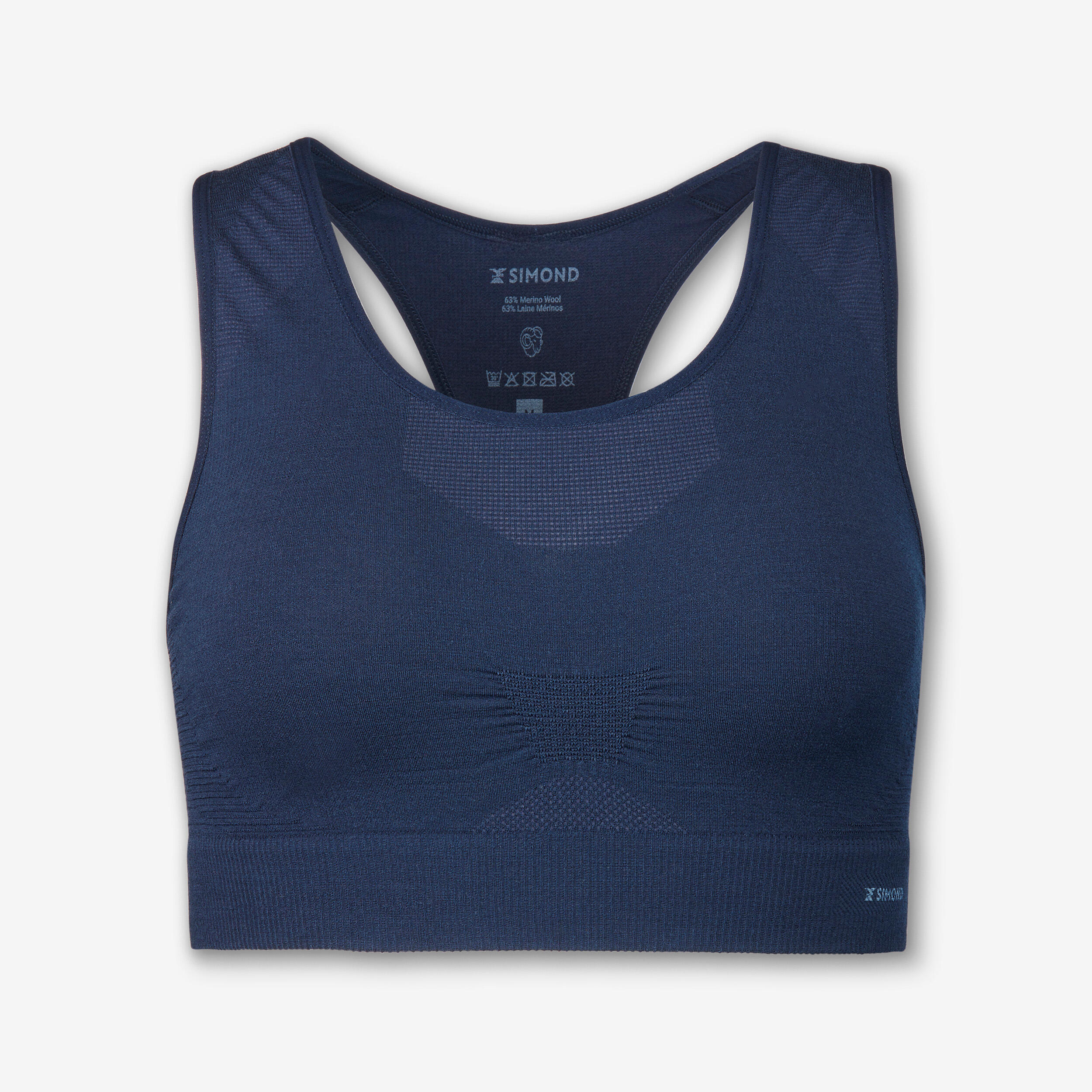 Sport-Bustier Damen Merinowolle Wandern - MT900 blau 8/8