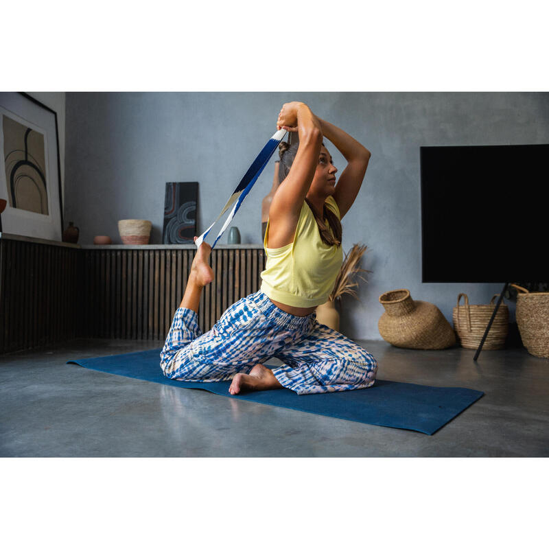 Chingă de yoga 3 metri, imprimeu albastru și grej