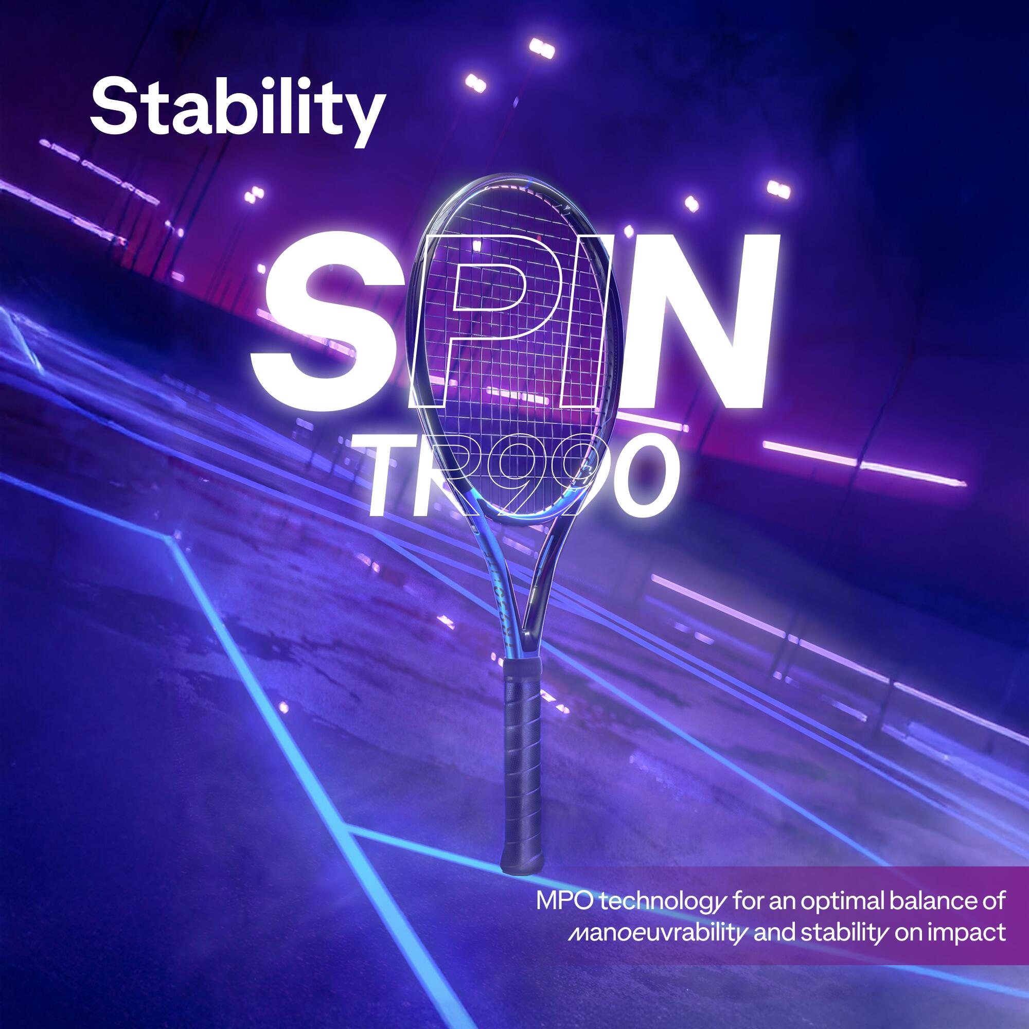 Adult Tennis Racket - Artengo TR930 Spin Black Blue 285g