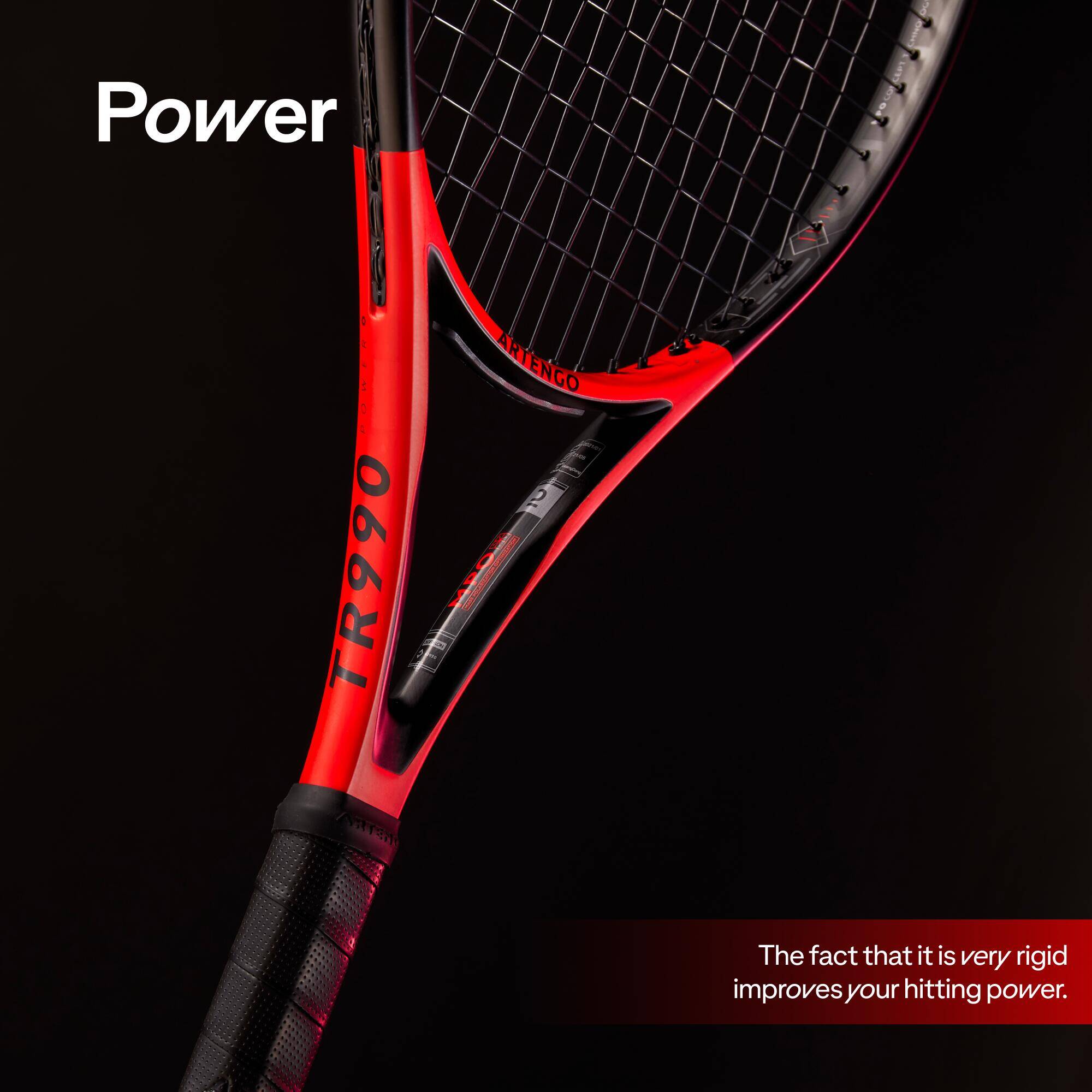 Adult Tennis Racket TR990 Power 285g - Red/Black -  5