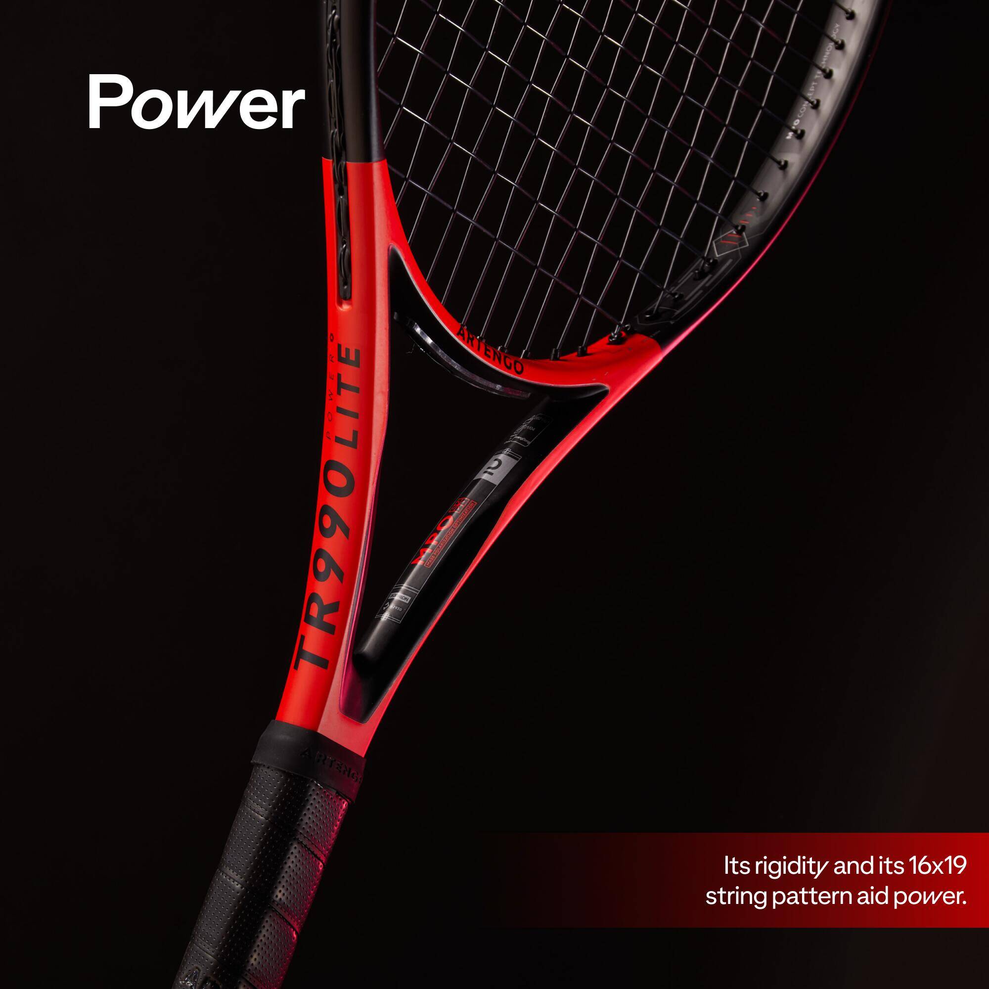 Adult Tennis Racket TR990 Power Lite 270 g - Red/Black -  5