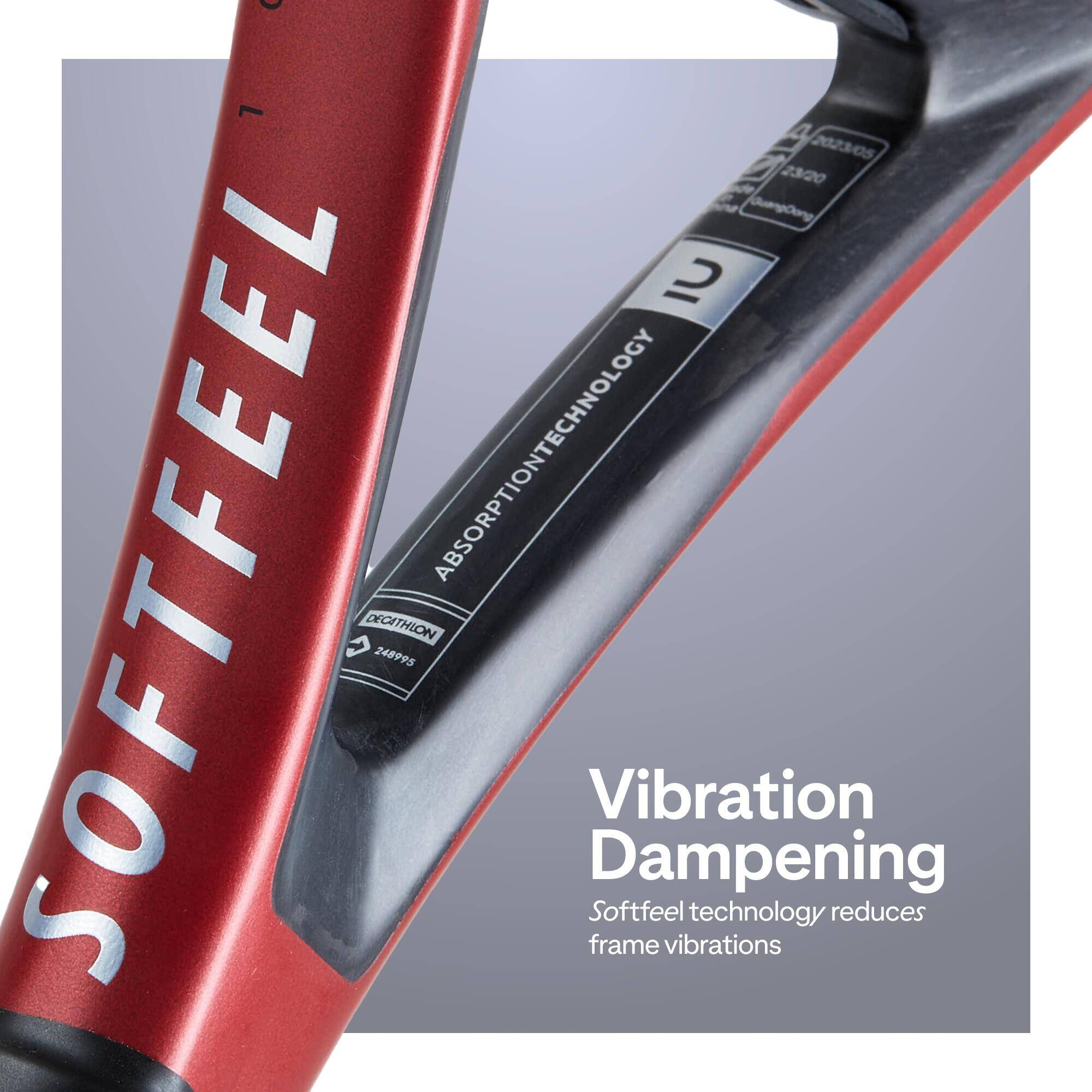 Adult Tennis Racket Softfeel 107 - Black/Red -  5