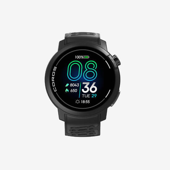 Montre connectée sport GPS écran AMOLED, Pace Pro noir