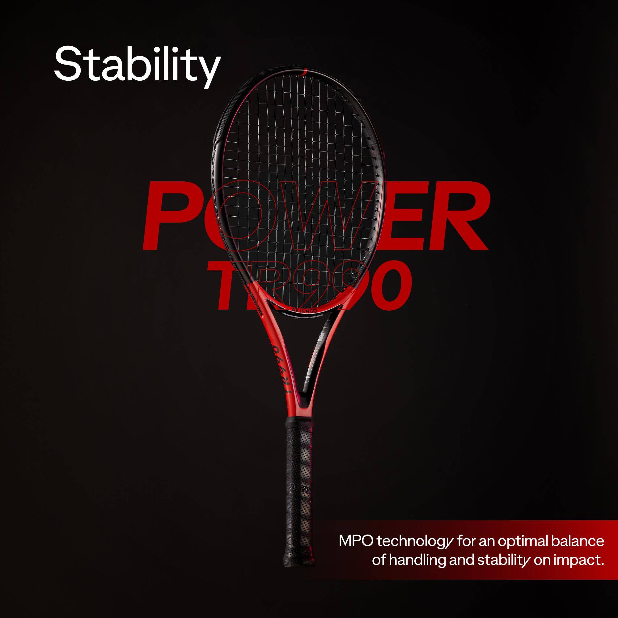 Adult Tennis Racket TR990 Power 285g - Red/Black -  3