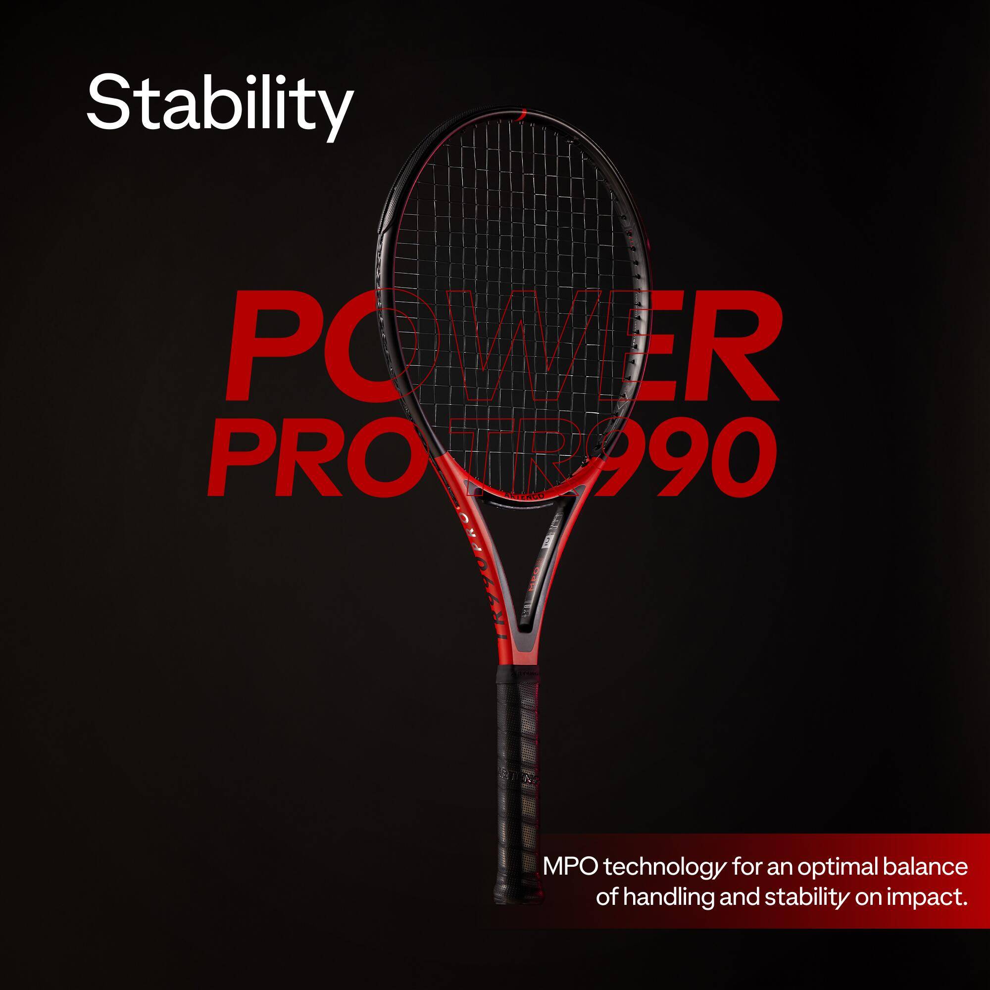 Adult Tennis Racket Power Pro TR990 300g - Red/Black -  3