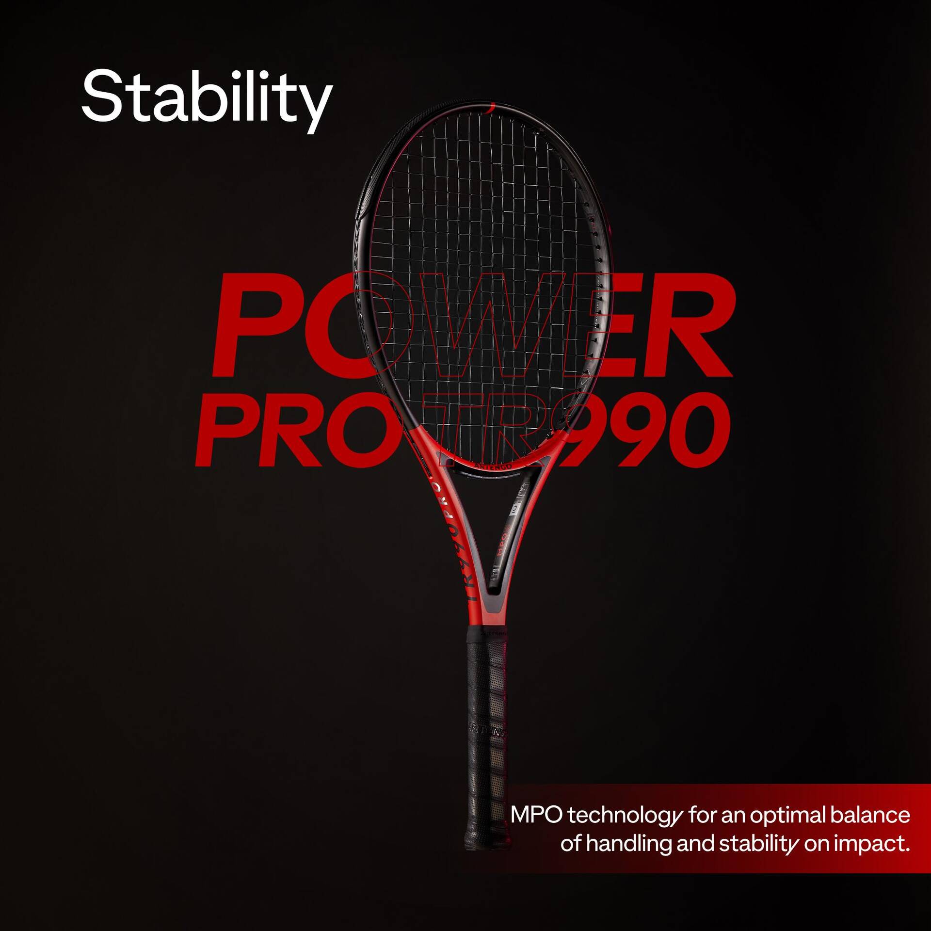 Extra Power 330 Racket Adult Tennis Racket Power Pro TR990 300g - Red/Black
