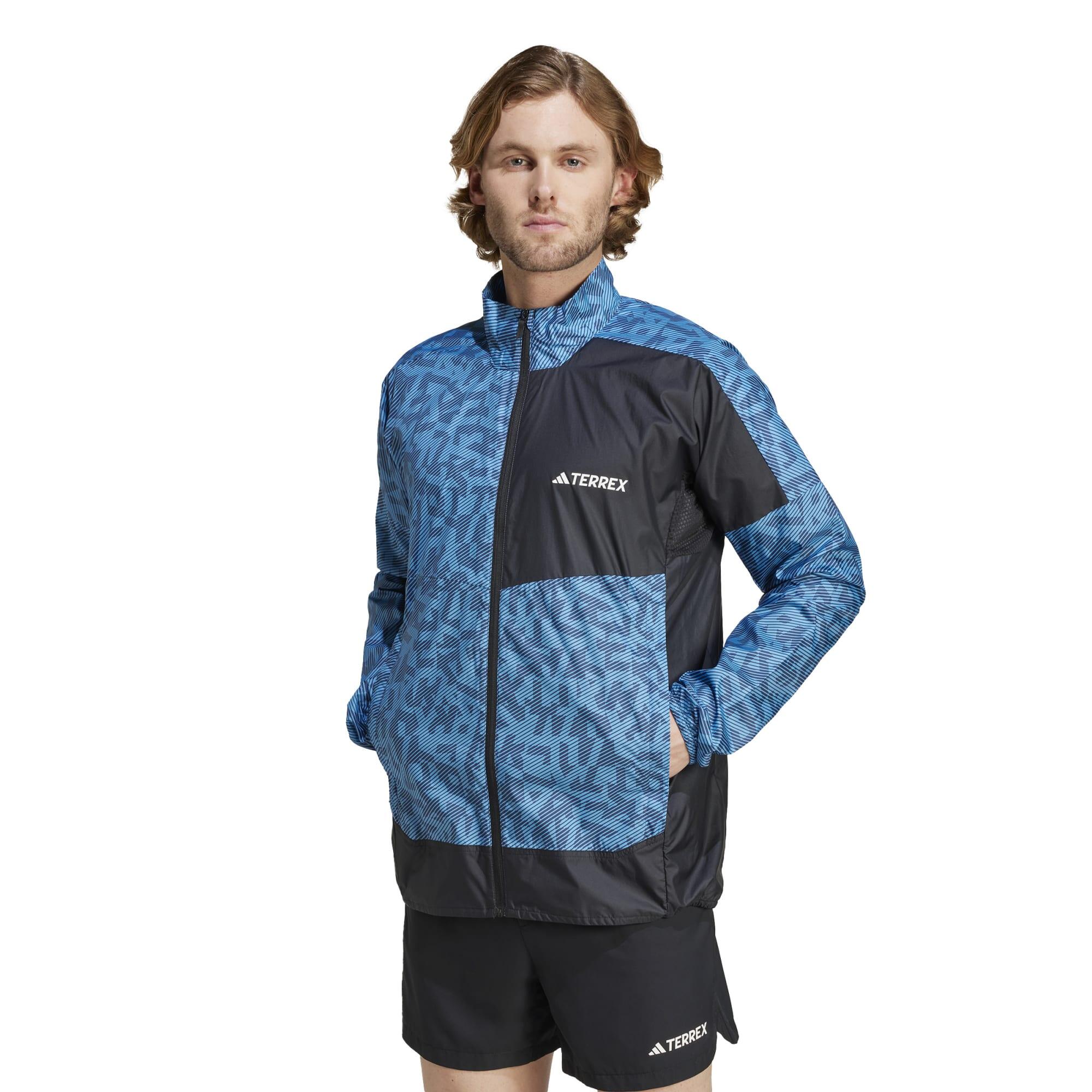Cortavientos de montaña y trekking Hombre adidas negro azul 3/6