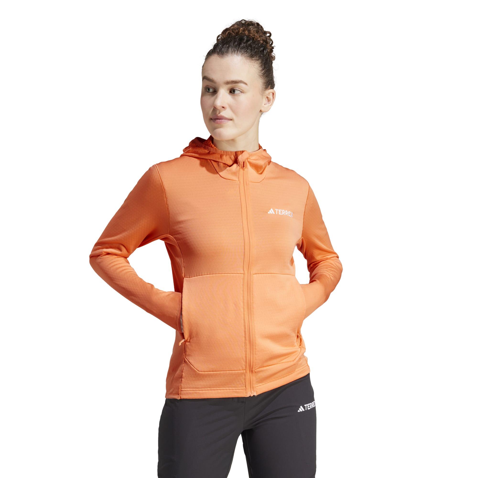 Forro polar de montaña y trekking Mujer adidas naranja 4/6