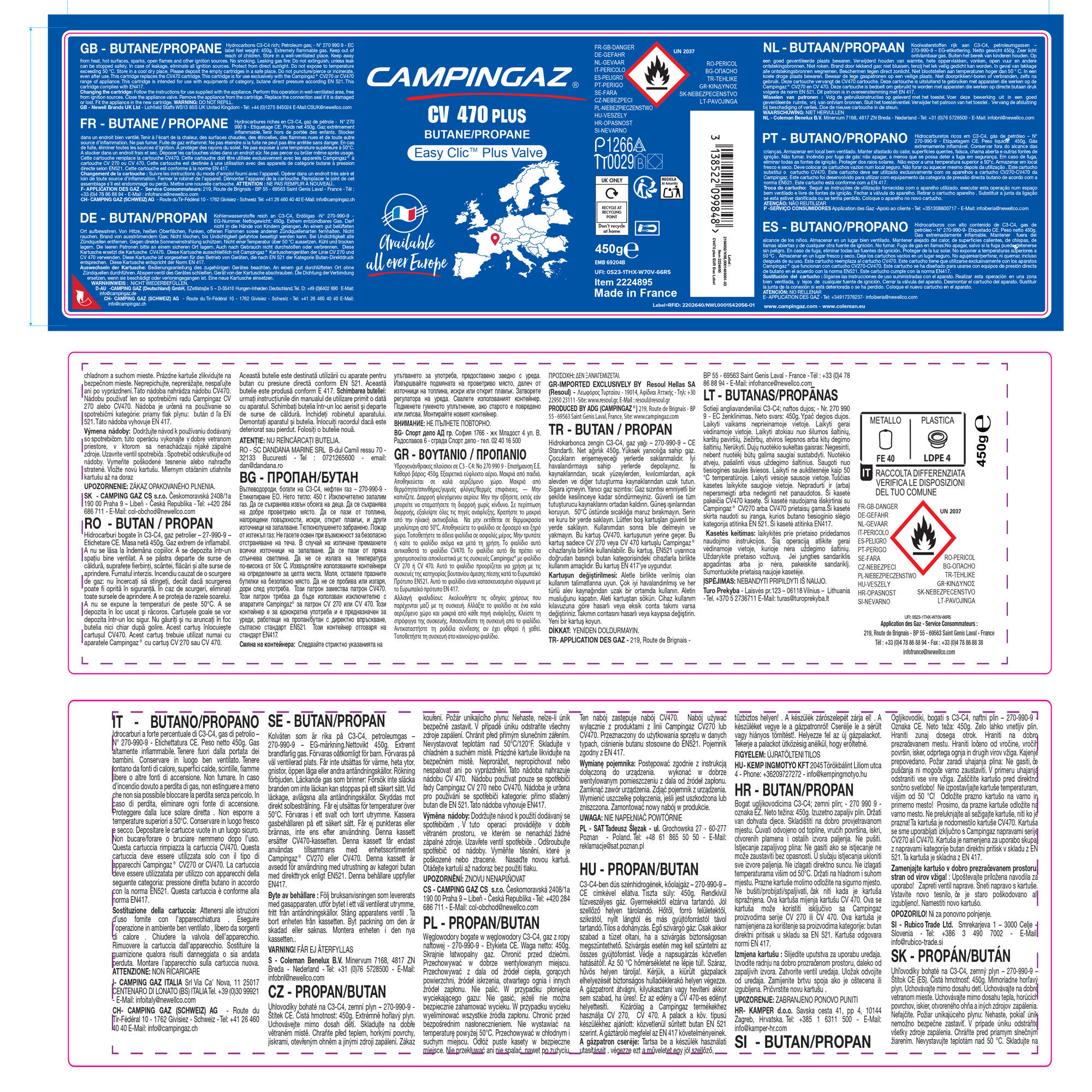 CARTUCCIA GAS A VALVOLA CV470+ 4/4
