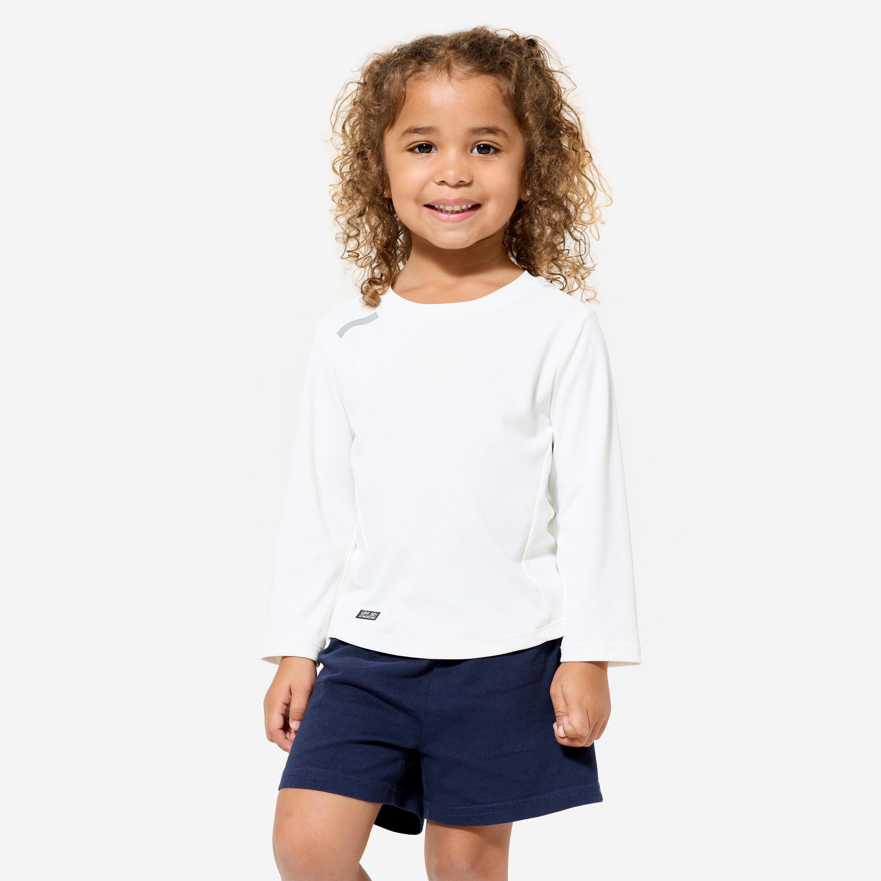 Pantalón Corto Bebé Chándal Short  Domyos 500 Azul Marino 4/11
