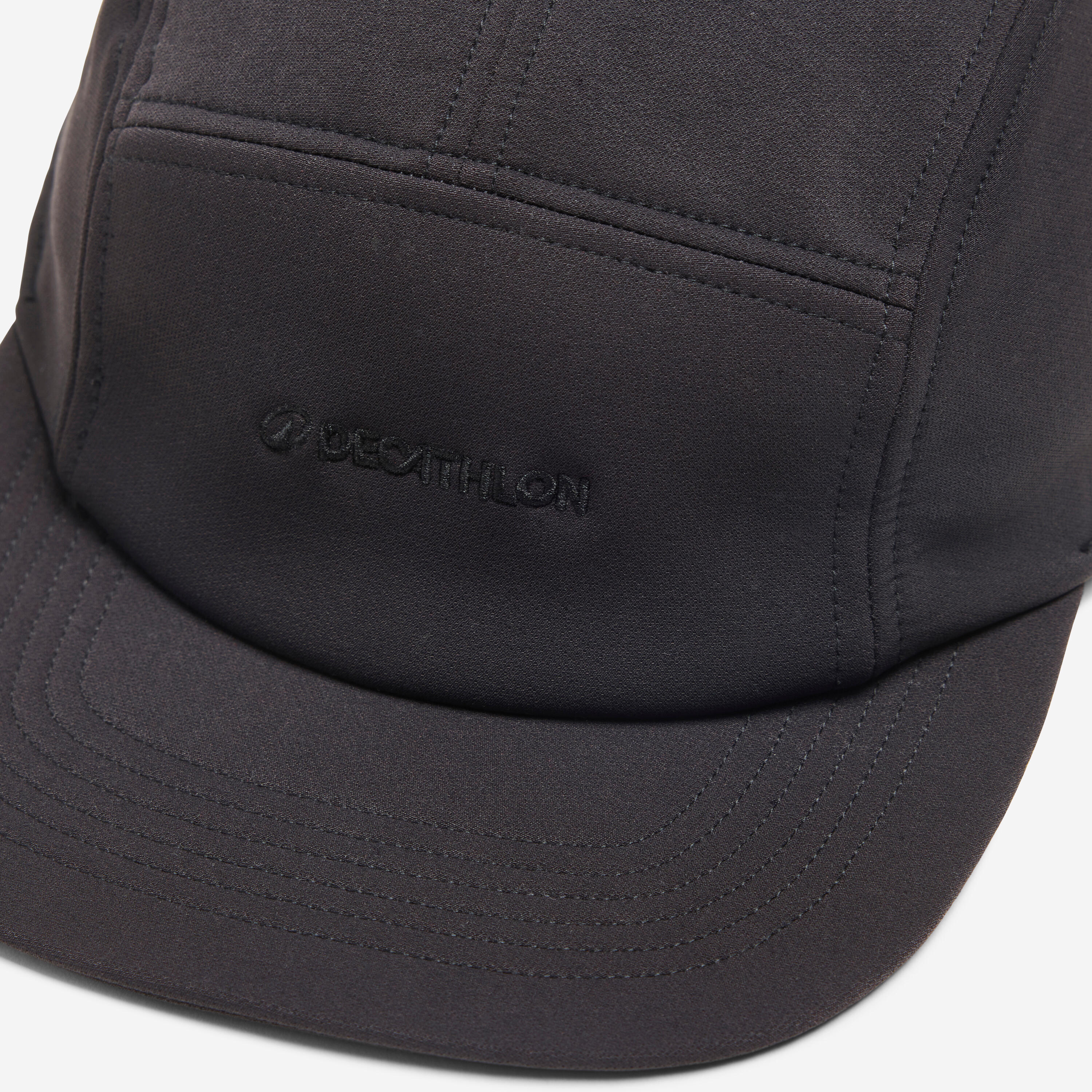 5 Panel cap with flat visor, black
