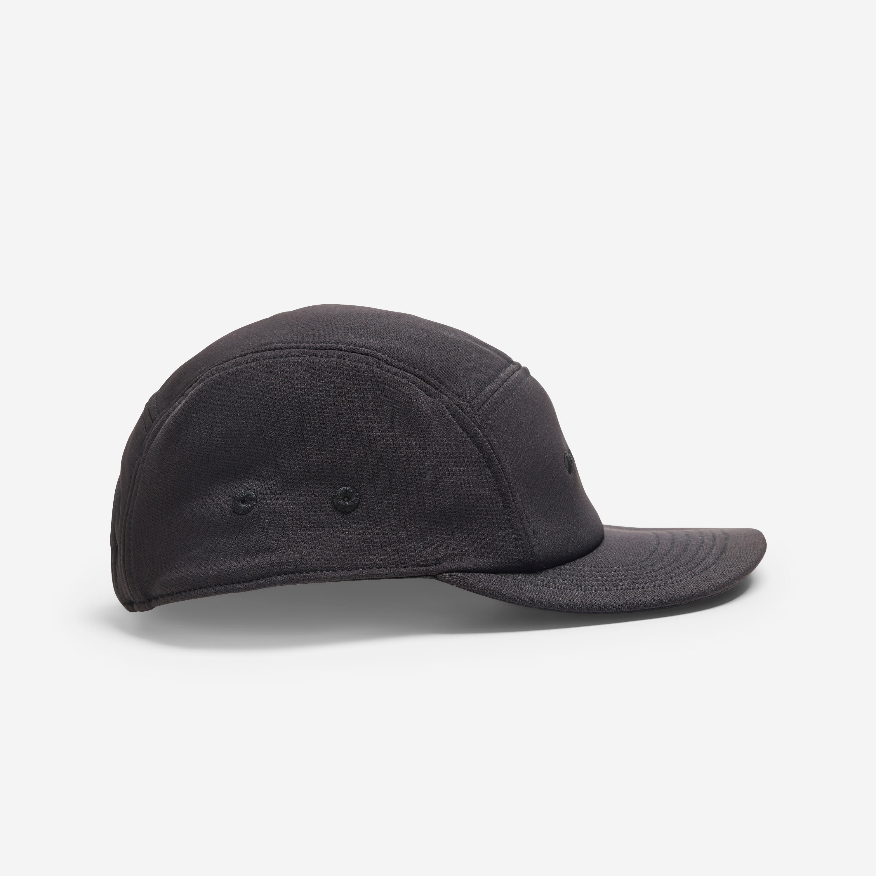 Casquette 5 panneaux à visière plate, noir 5/8