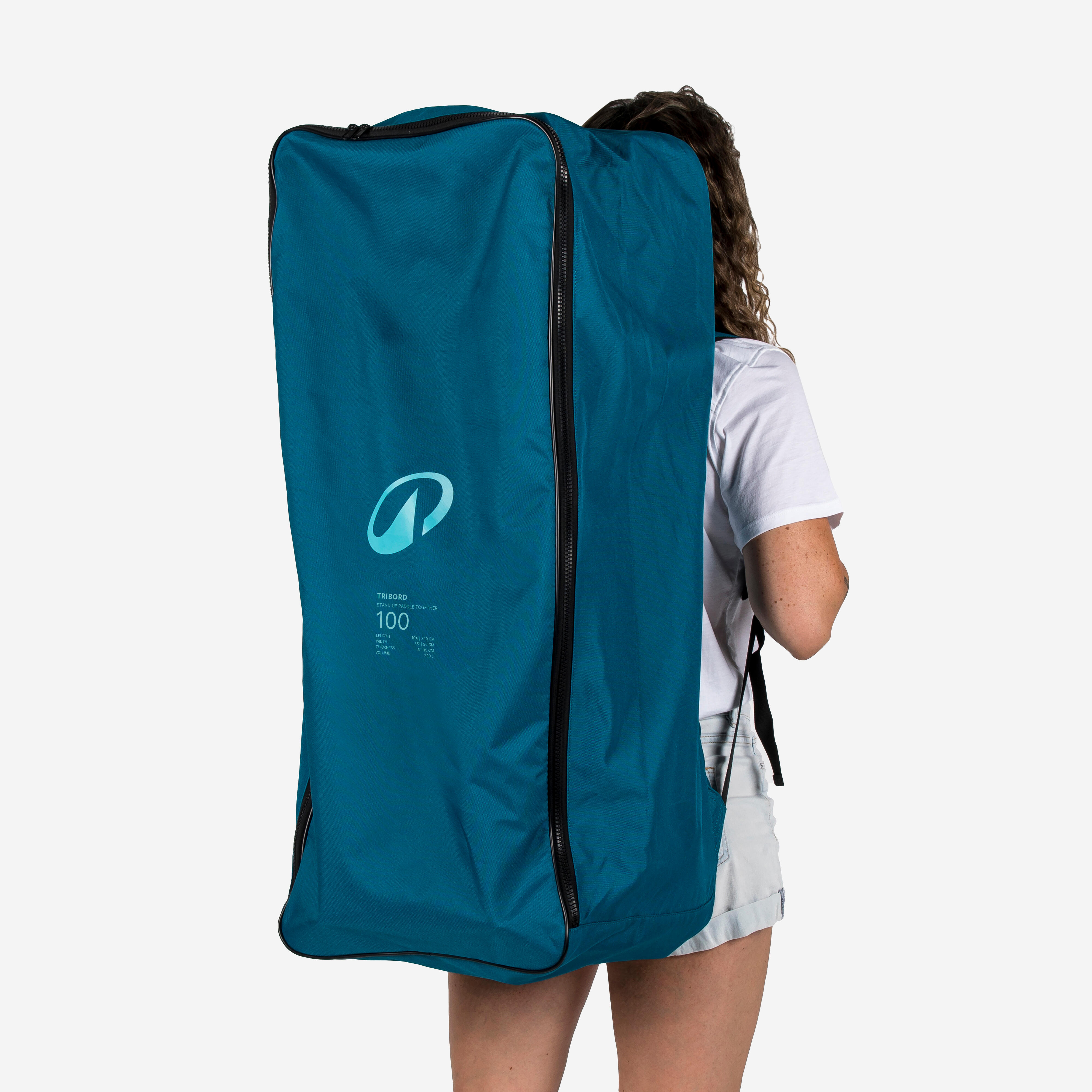 Stand Up Paddle Inflatable Pack 10'6 1 Or 2 Persons Up To 130 Kg 100 Blue