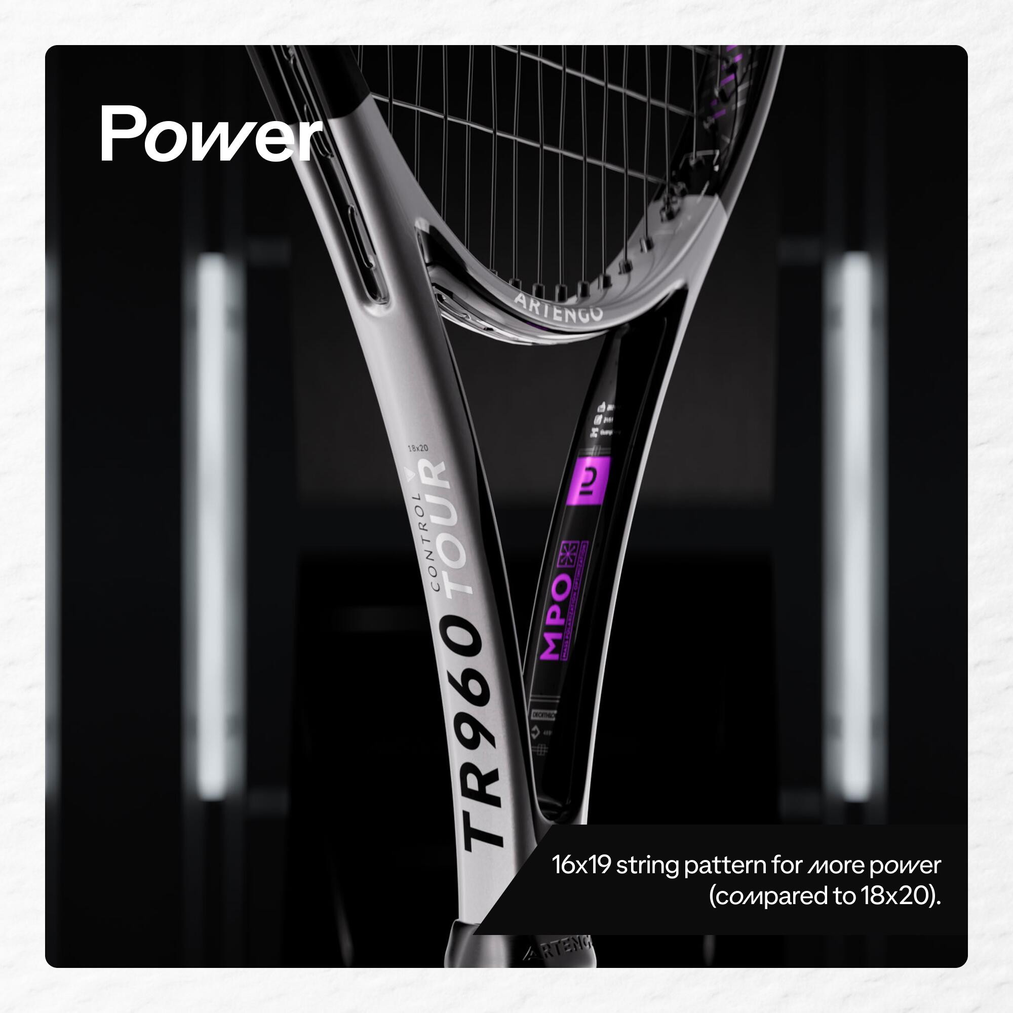 Adult Tennis Racket Control Tour TR960 16x19 Unstrung 305 g - Grey