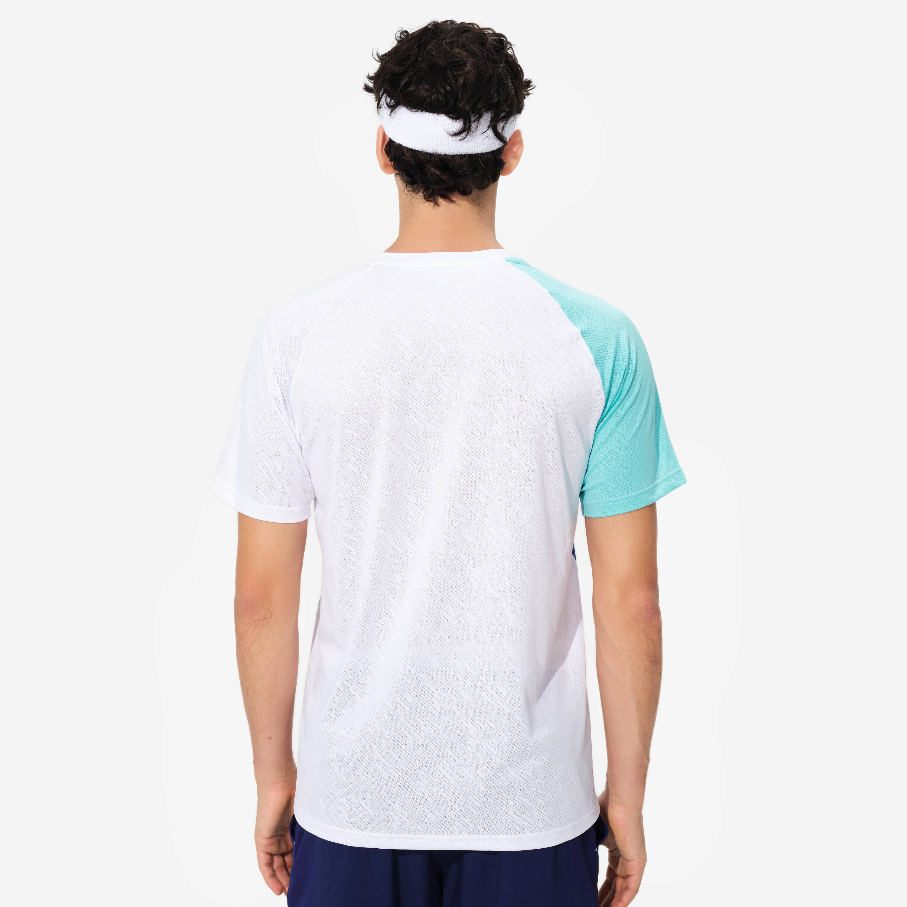 LITE Badminton T-shirt 560 Men White Turquoise -  4