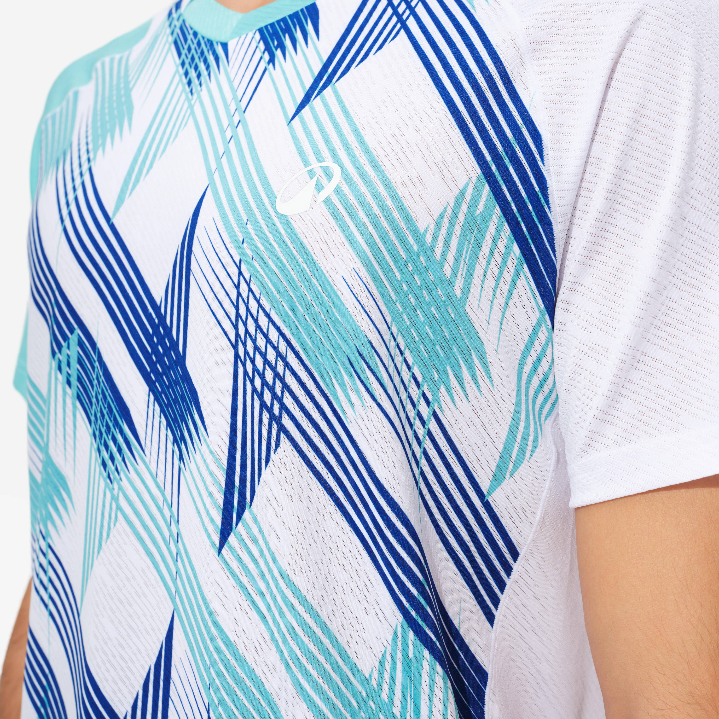 LITE Badminton T-shirt 560 Men White Turquoise -  5