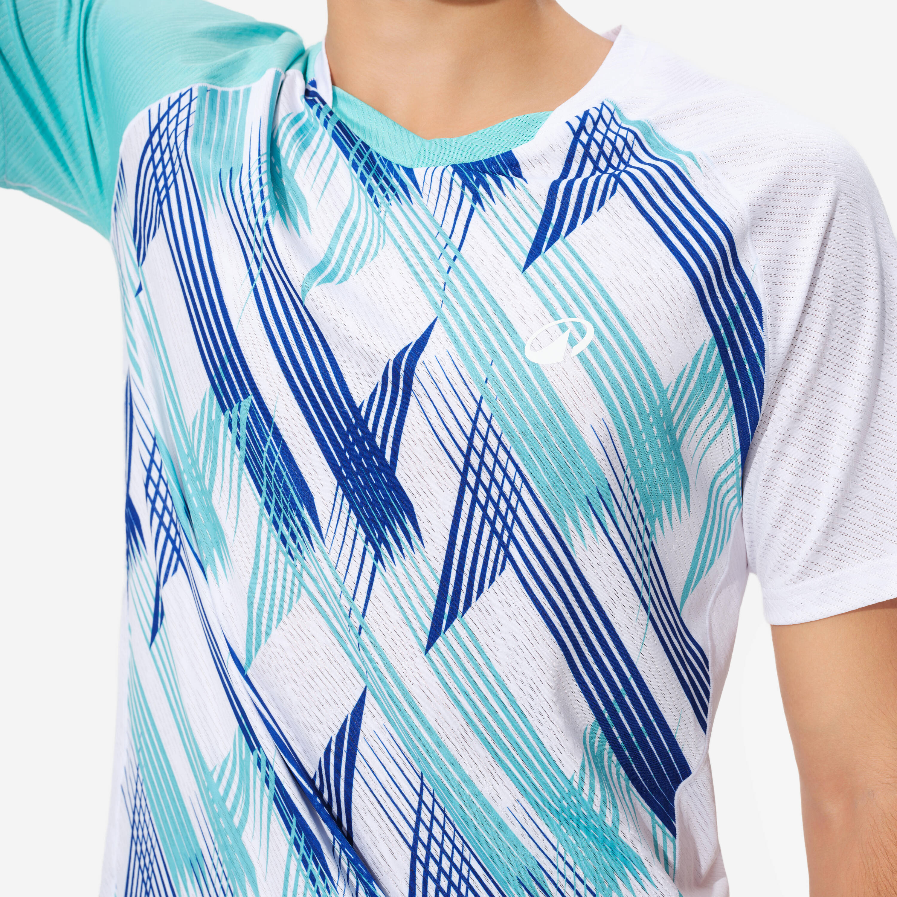 LITE Badminton T-shirt 560 Men White Turquoise -  3