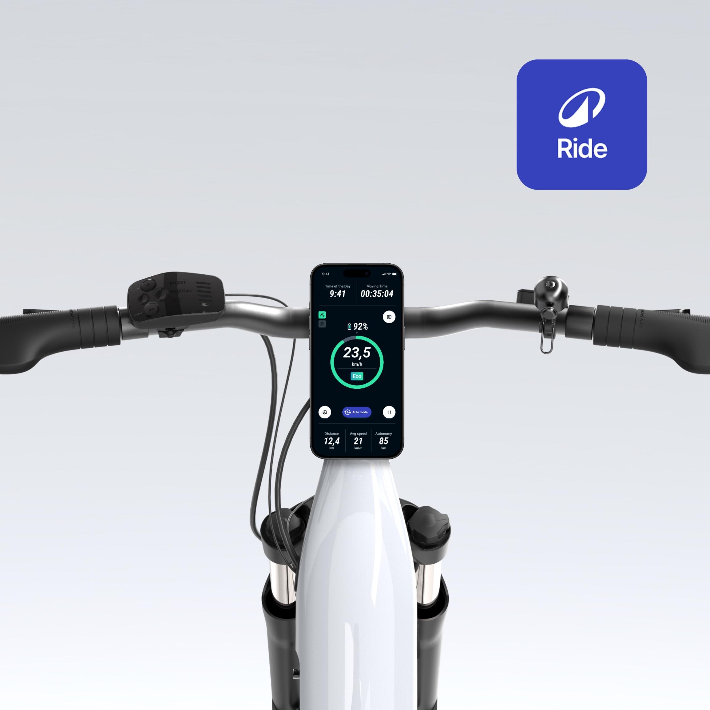 ROCKRIDER Trekingový elektrobicykel E-ACTV 100 sivý L-XL · záber 12