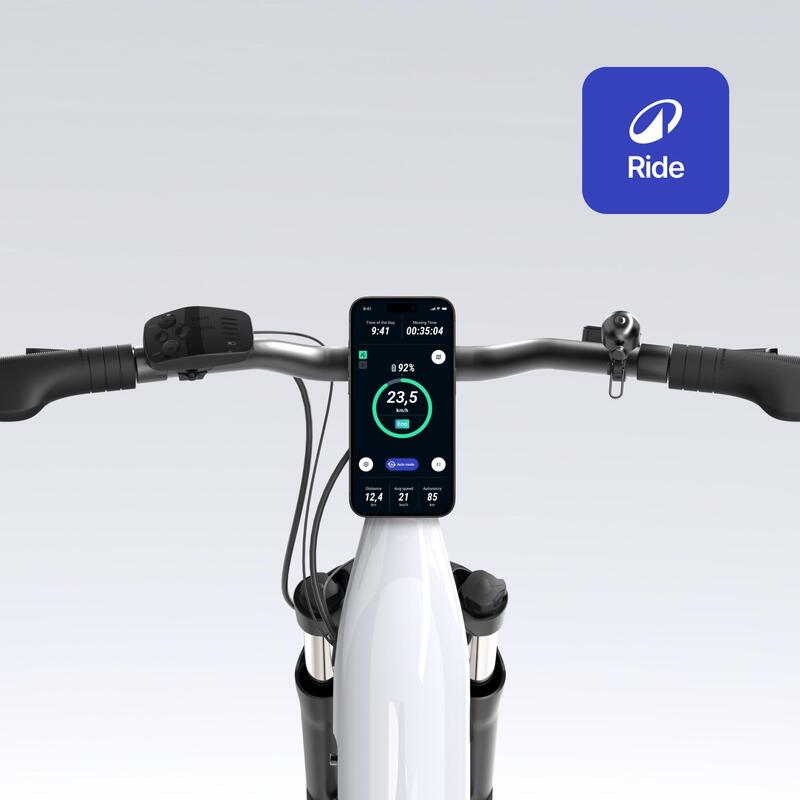 Bicicleta de Trekking Elétrica Quadro Baixo E-ACTV 100 Cinzento-pérola