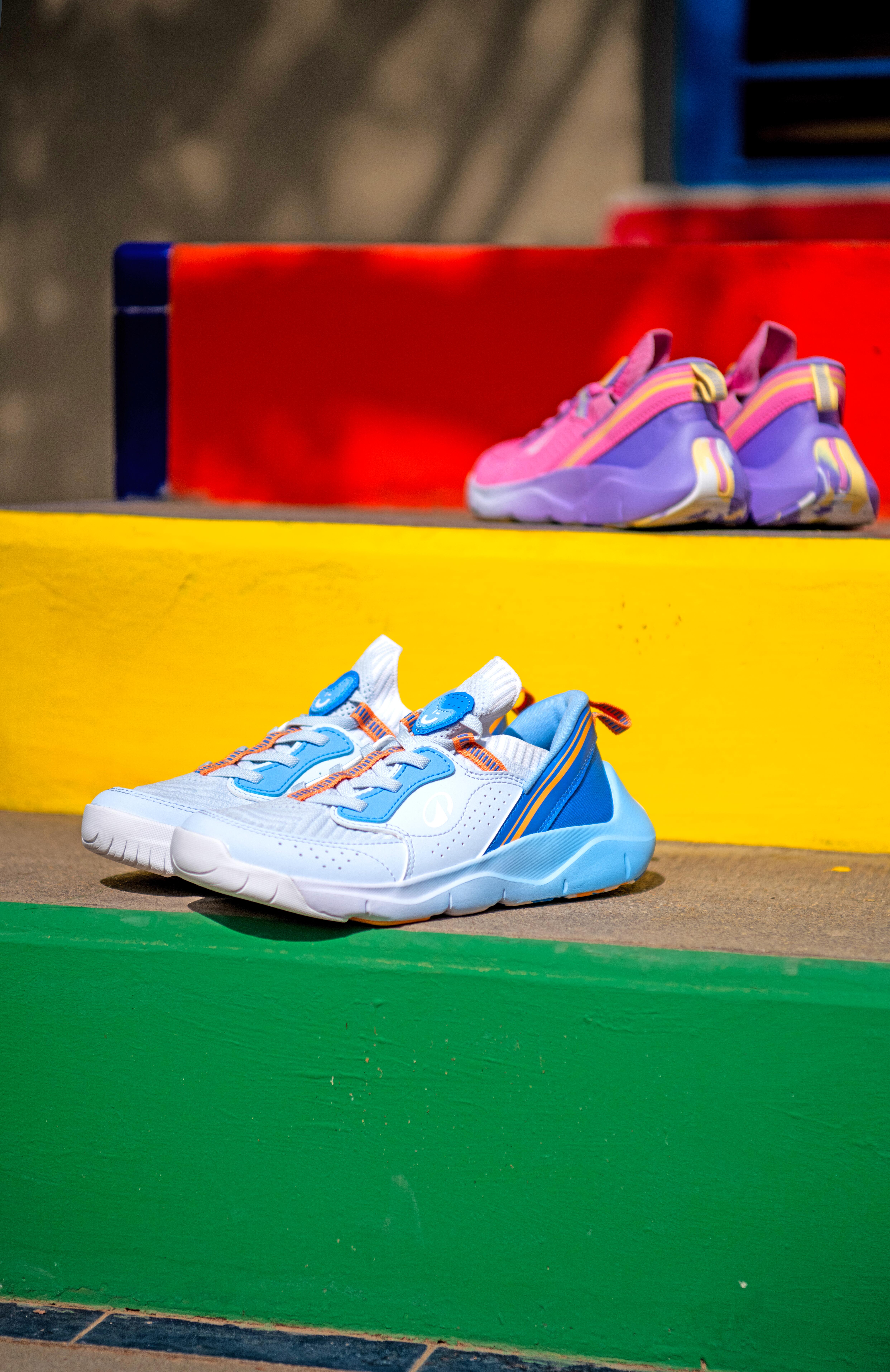 Chaussures multisport faciles à enfiler enfant - Playful Easy Bleu et blanc - DECATHLON