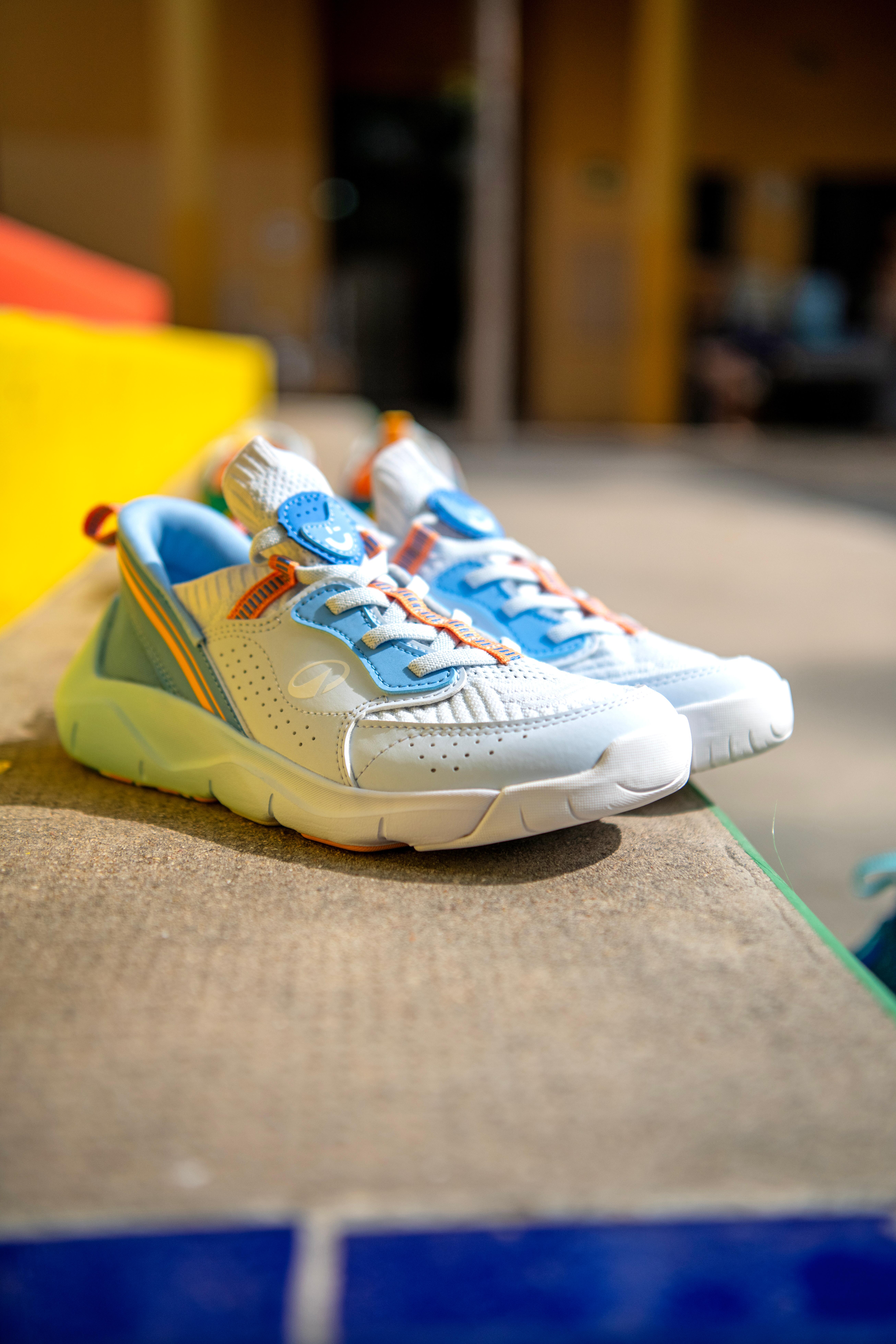 Chaussures multisport faciles à enfiler enfant - Playful Easy Bleu et blanc - DECATHLON