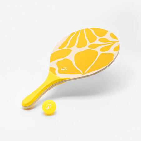Набір дерев'яних ракеток для пляжного тенісу жовтий